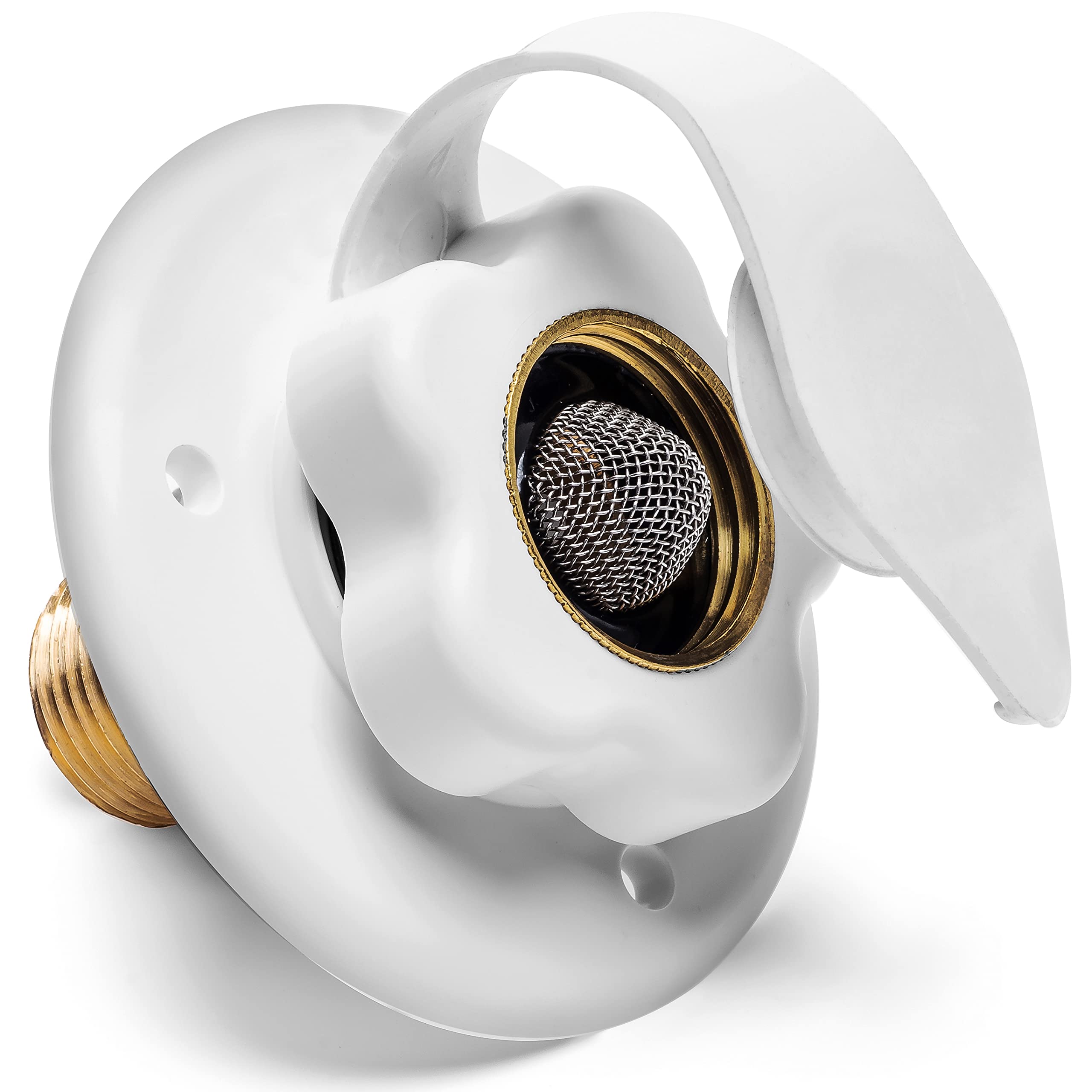 Renator RV Water Inlet Connection. RV City Water Inlet With Check Valve. Inlet Hose Connector. Hose Flange Hookup For Camper (wh