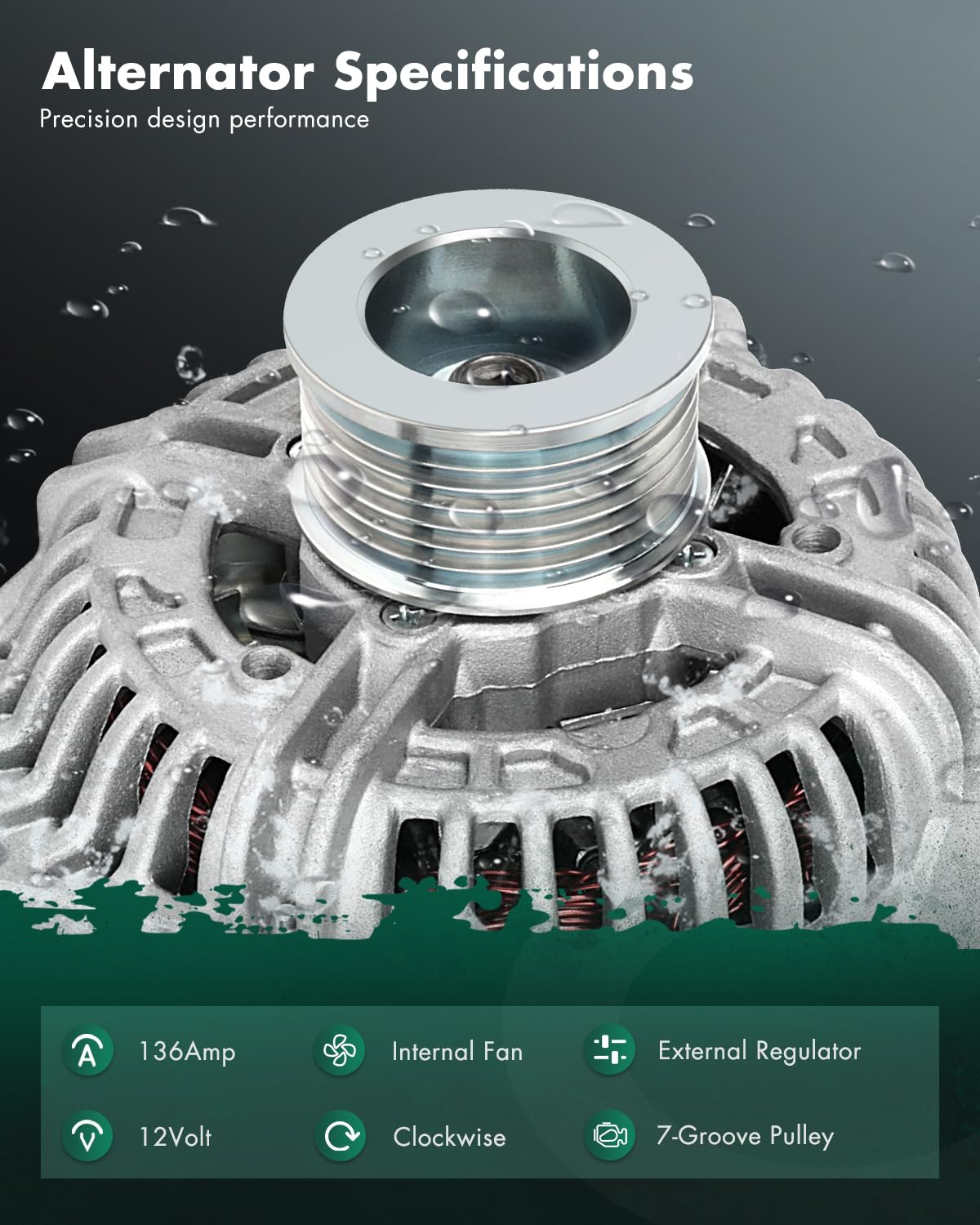 SCITOO Alternator Fits for Dodge Durango 2004 5.7L, for Ram for Pickup Truck 2003-2006 03 04 05 06 5.7L - 12V 136Amp CW 7-Groove