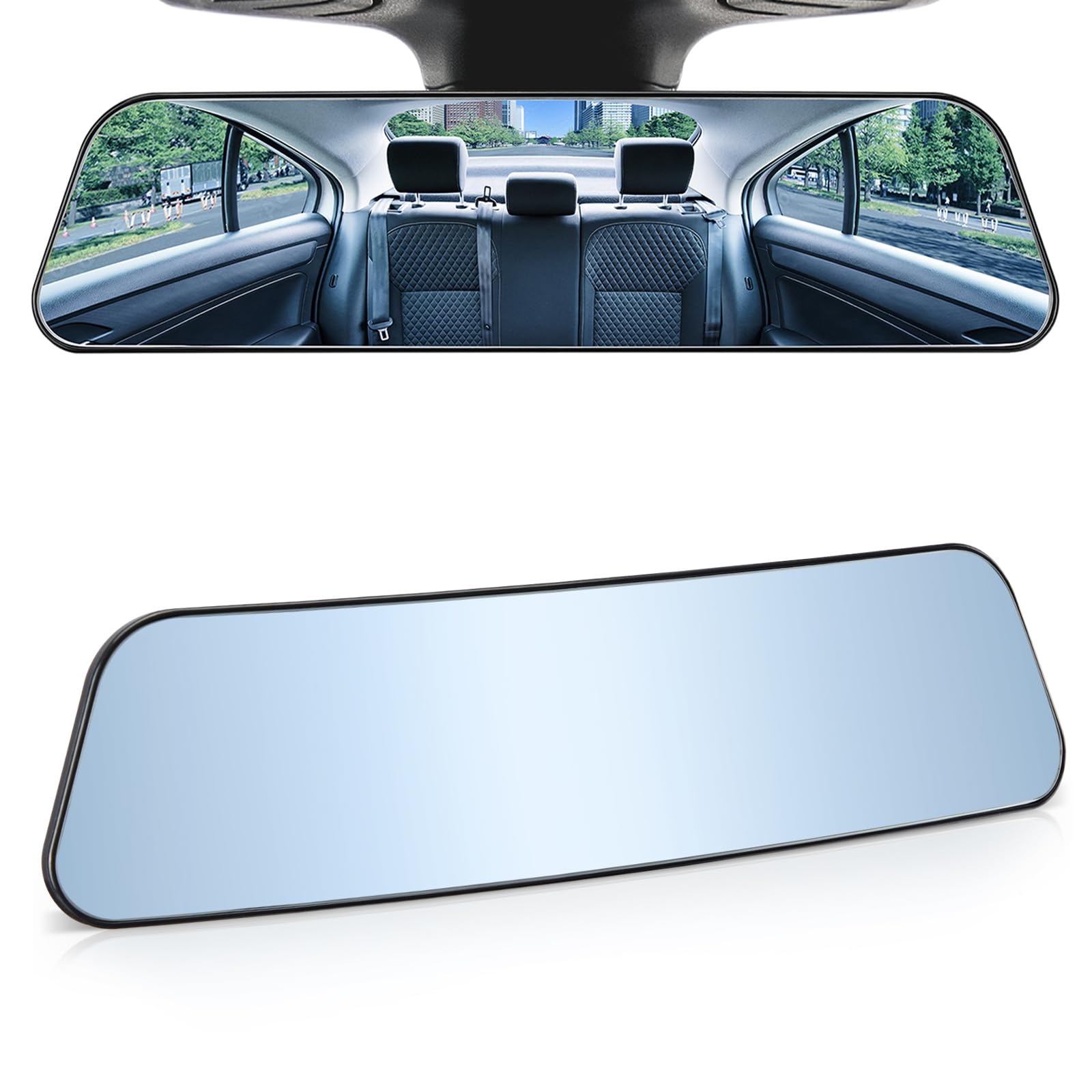 Joytutus Panoramic Anti-Glare Rear View Mirror, Wide Angle Convex Effectively Reduces Blind Spot, Universal Car Suv Trucks (Blue