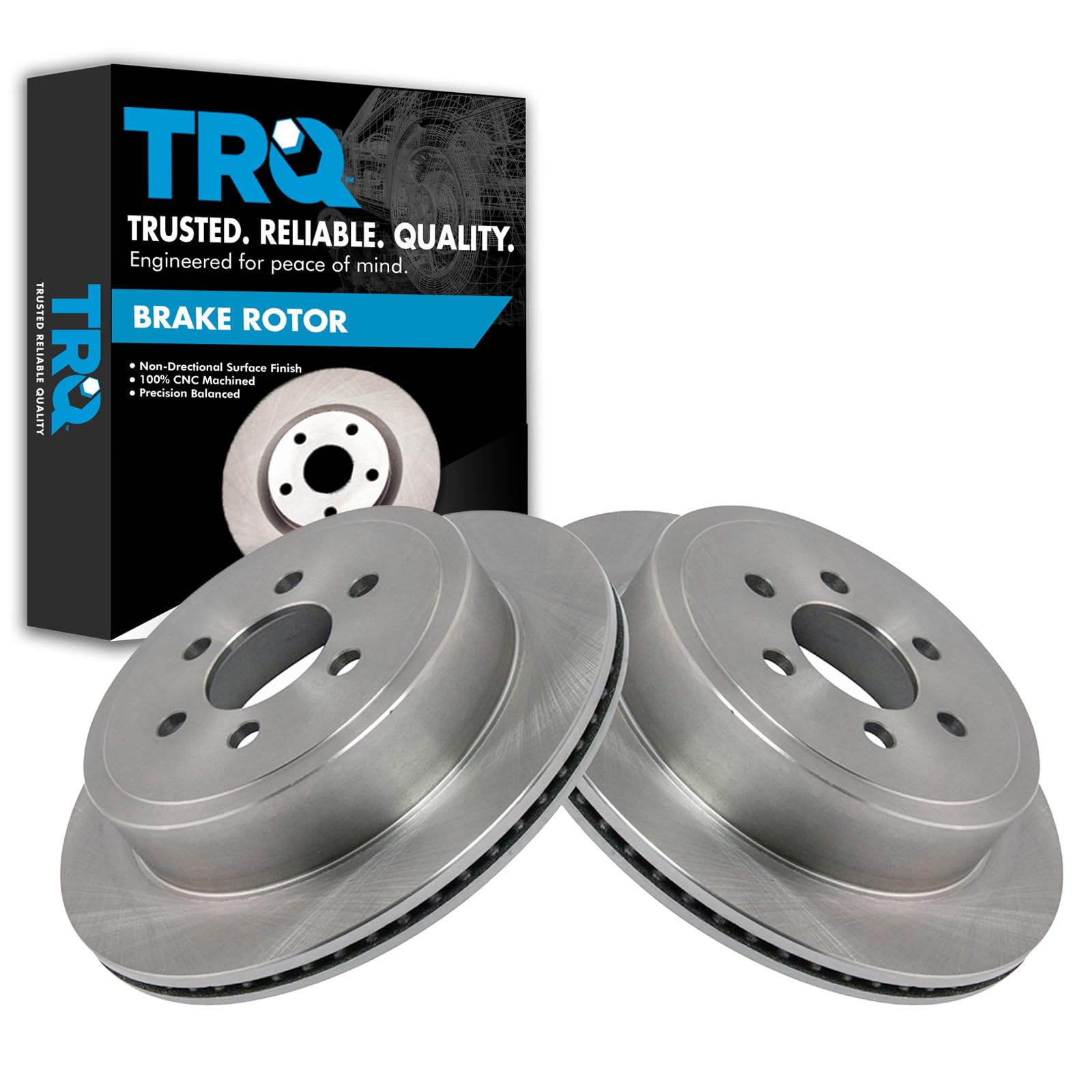 Trq Rear Brake Rotors Set Vented Compatible With 2003 Dodge Durango