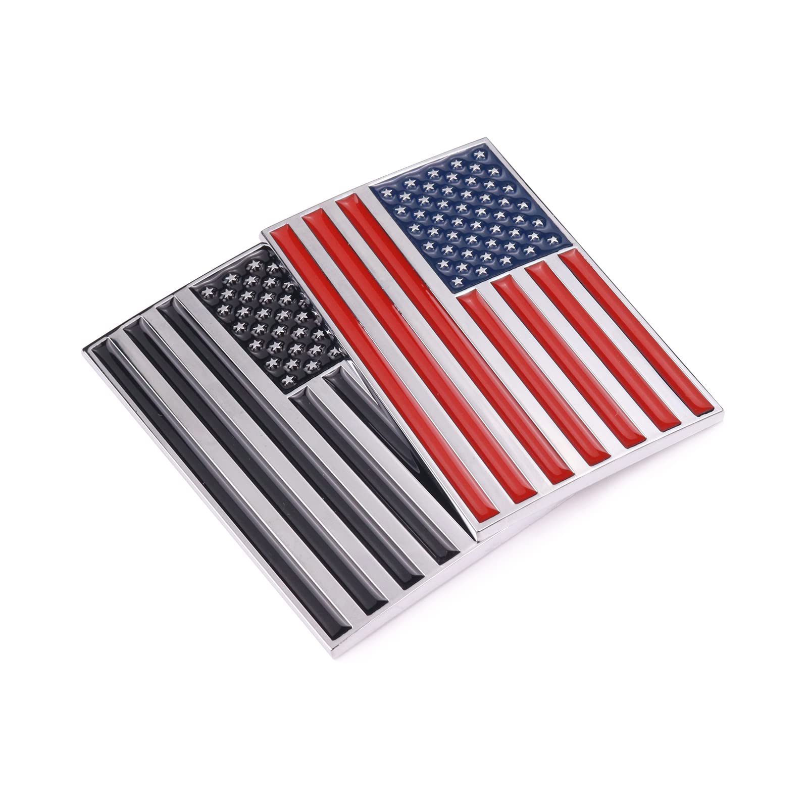 3D American Flag Metal Car Sticker, 3.15'' X 2'' Usa Flag Decal, Zinc Alloy Emblem For Truck, Car, Motocycle, Boat (Original)