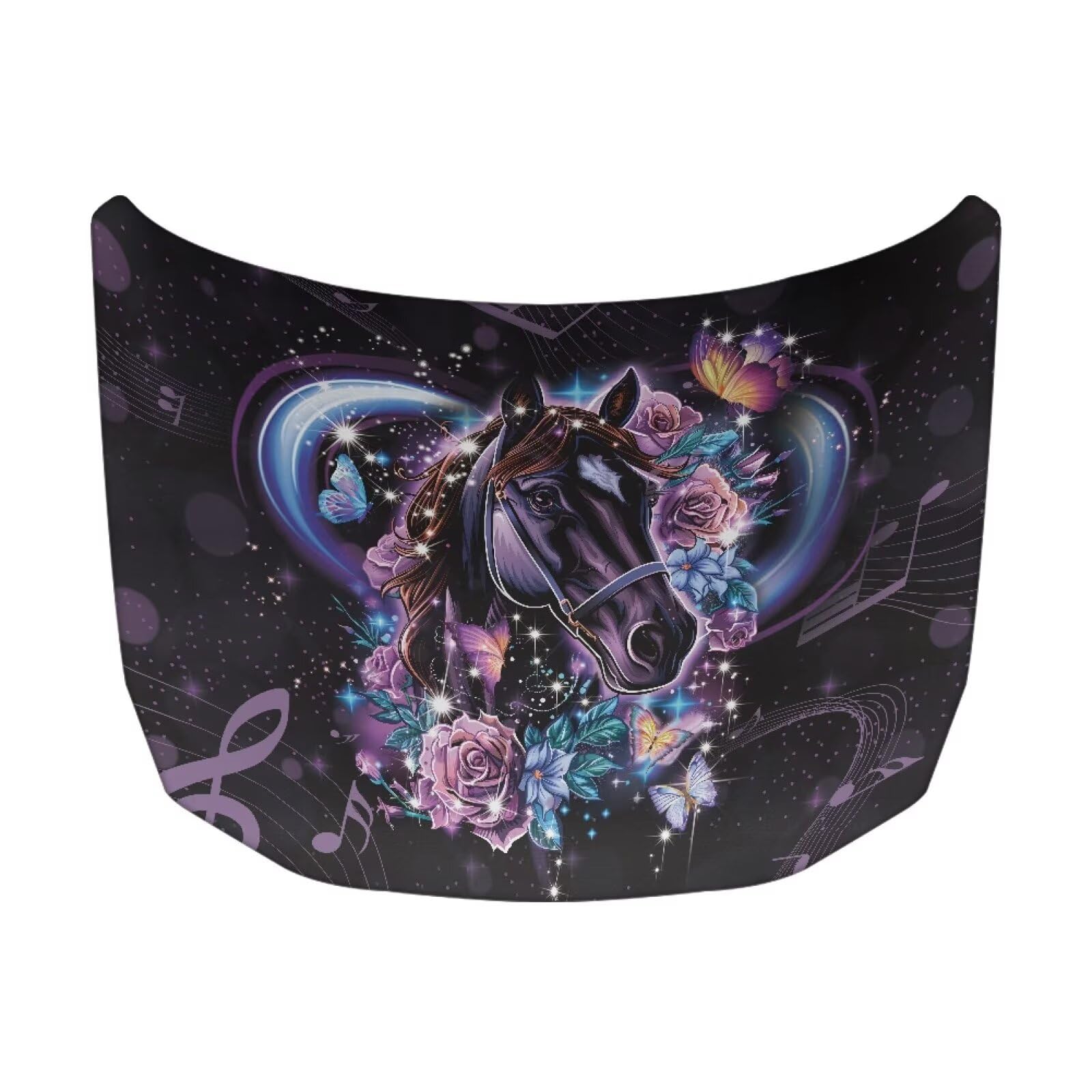 Beautiful Rose Horse Car Hood Cover Protector 59  39 Inch Auto Hood Wrap Blankets Stretchable Waterproof Sun Proof Automotive Ex