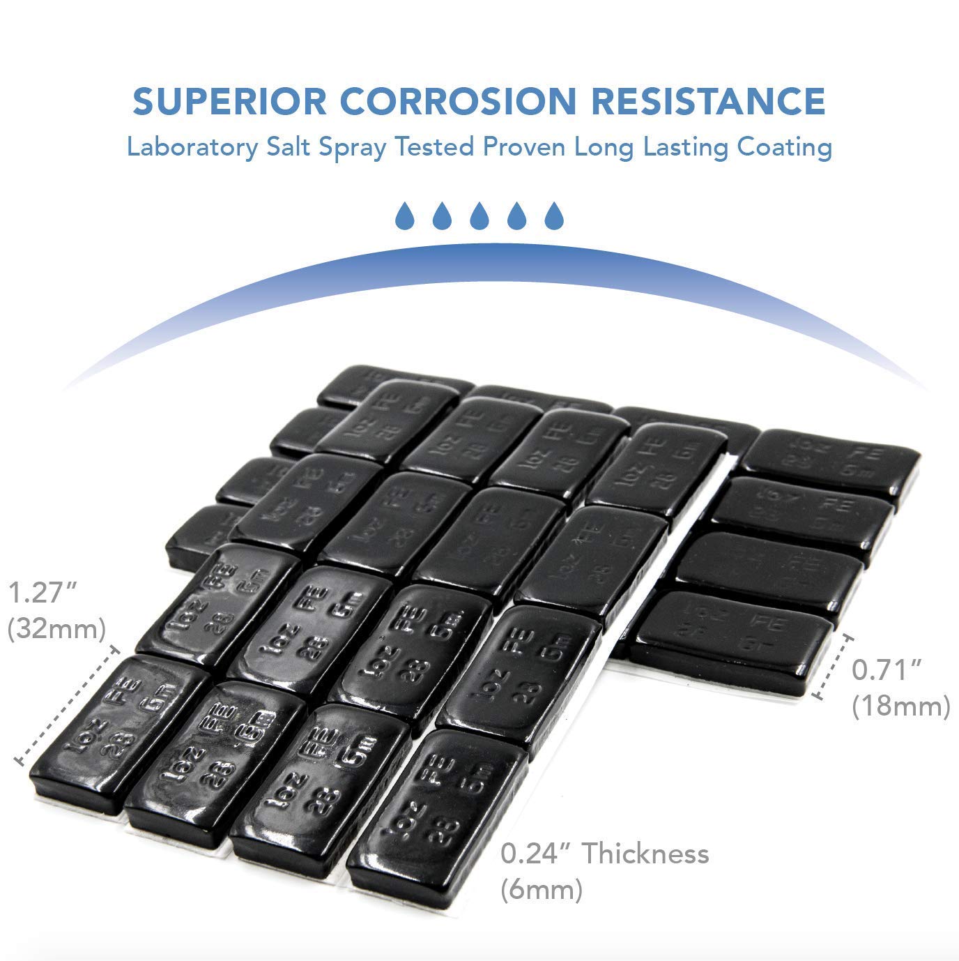 Ckauto 4 Boxes, 288Pcs, 1Oz, Black, Adhesive Stick On Wheel Weights, Easypeel Tape.Low Profile, 72 Oz/Box, Us Quality