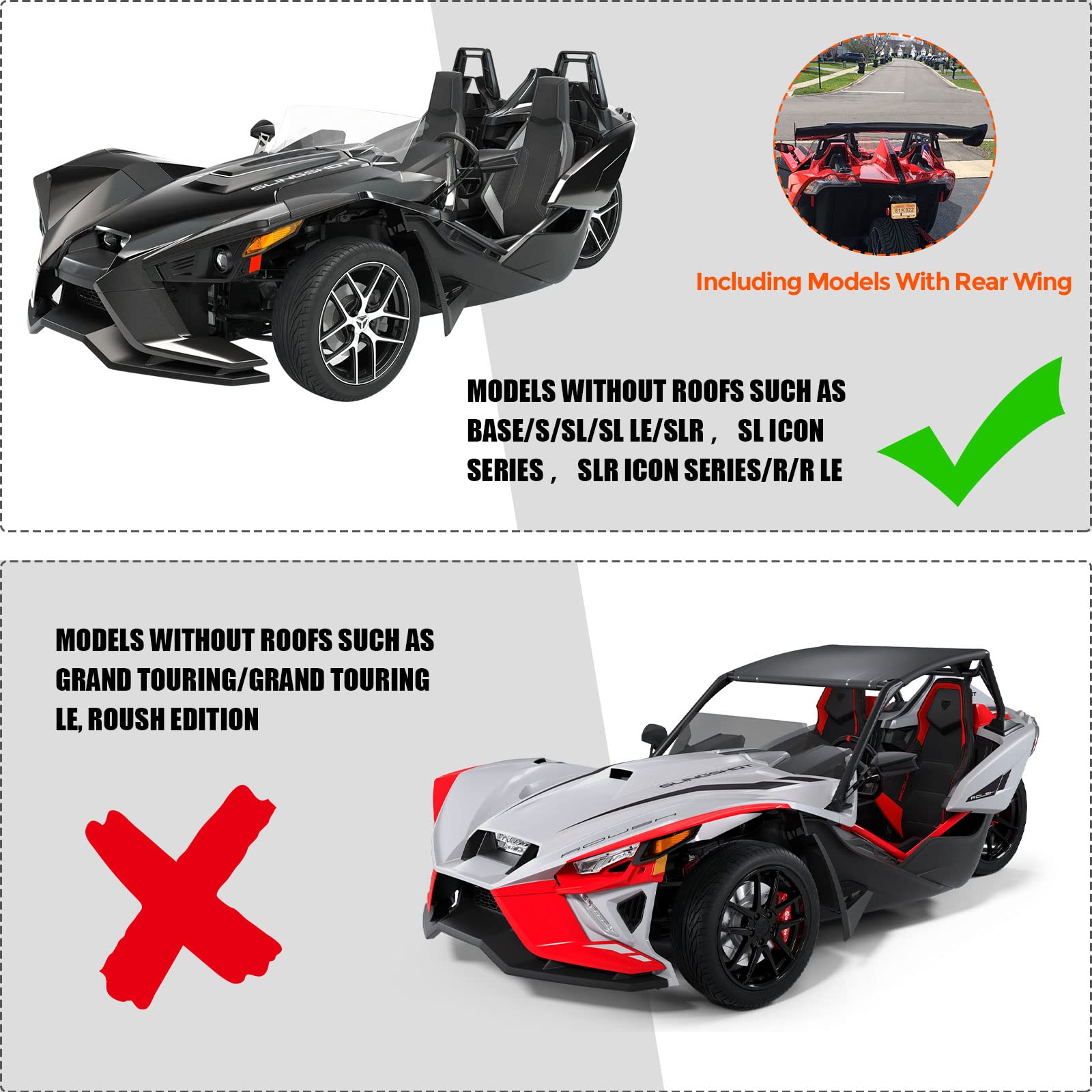 Waterproof Go Kart Cover Compatible With 2015-2022 Polaris Slingshot Base/S/Sl/Sl Le/Slr/Sl Icon Series/Slr Icon Series/R/R Le M