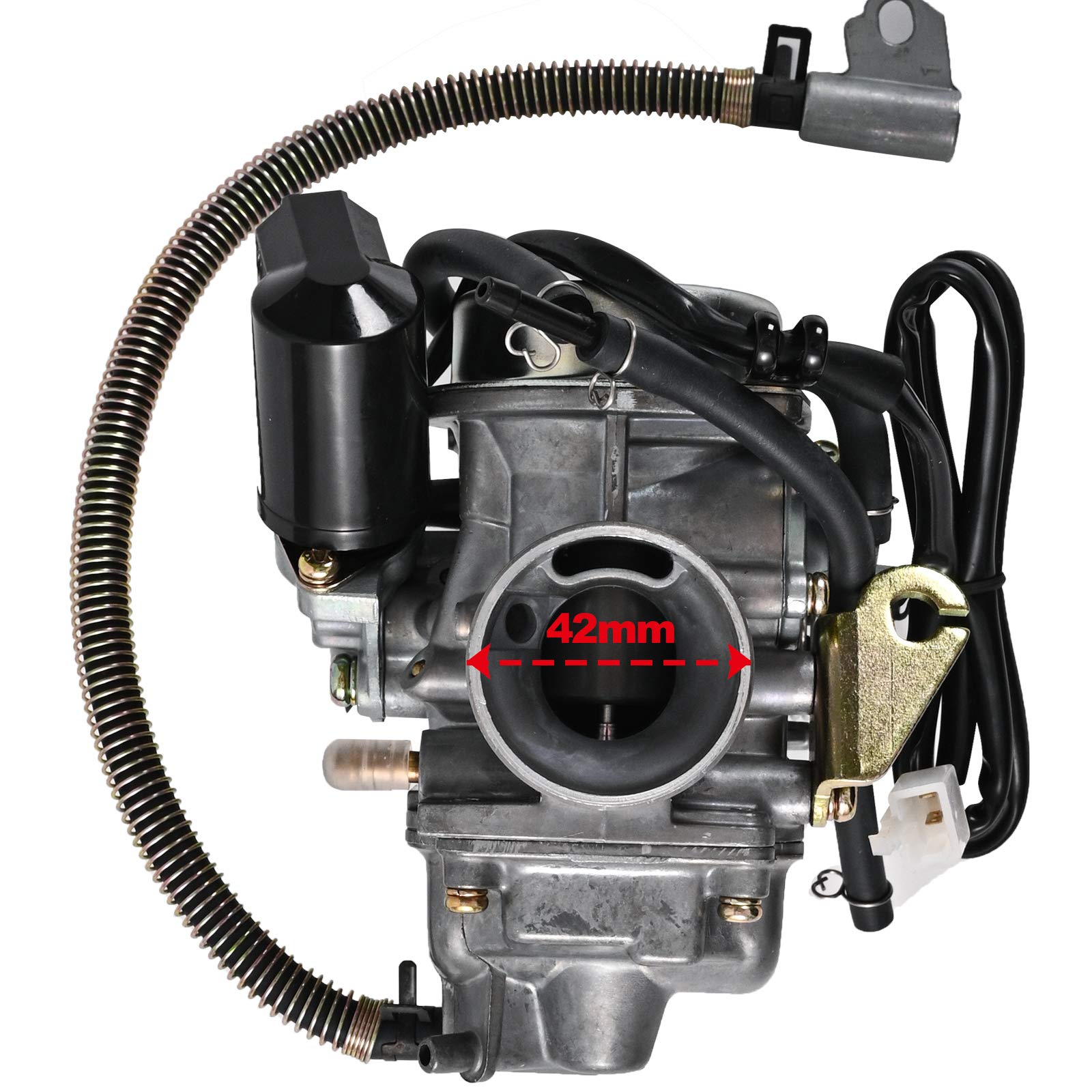 GY6 125cc/150cc Carburetor for 4 Stroke Engines Electric Choke Scooter ATV Go Kart 152QMI 157QMJ with Air Filter Intake Manifold