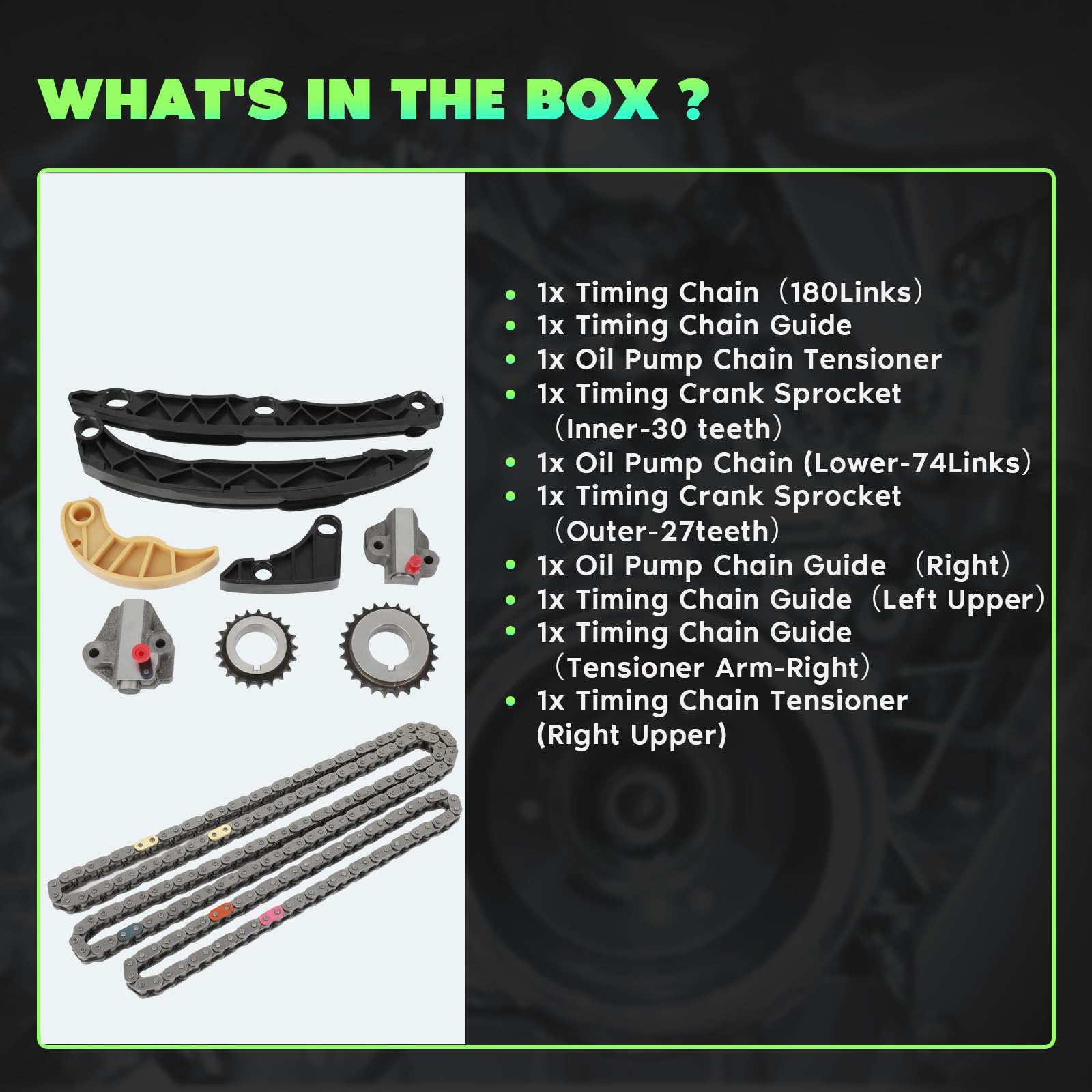 Scitoo Timing Chain Kit For Hyundai Sonata 2008-2015 For Tucson 2010-2013 For Kia Optima Forte Forte5 Sportage Rondo Dohc