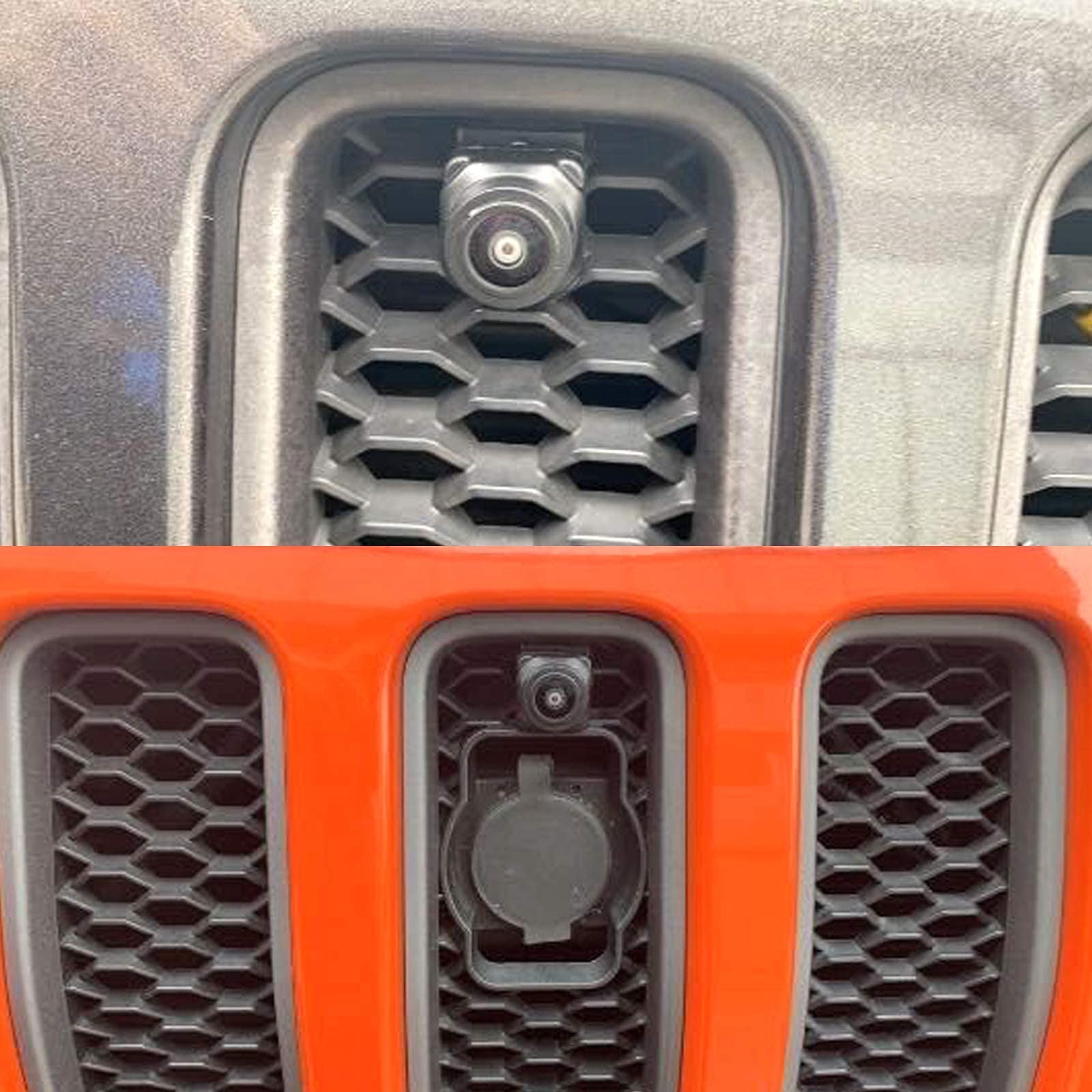 EWAY Front View Camera Kit for Jeep Wrangler JL/JLU/JT 2018-2021, Grille Mount, Metal Housing, Black