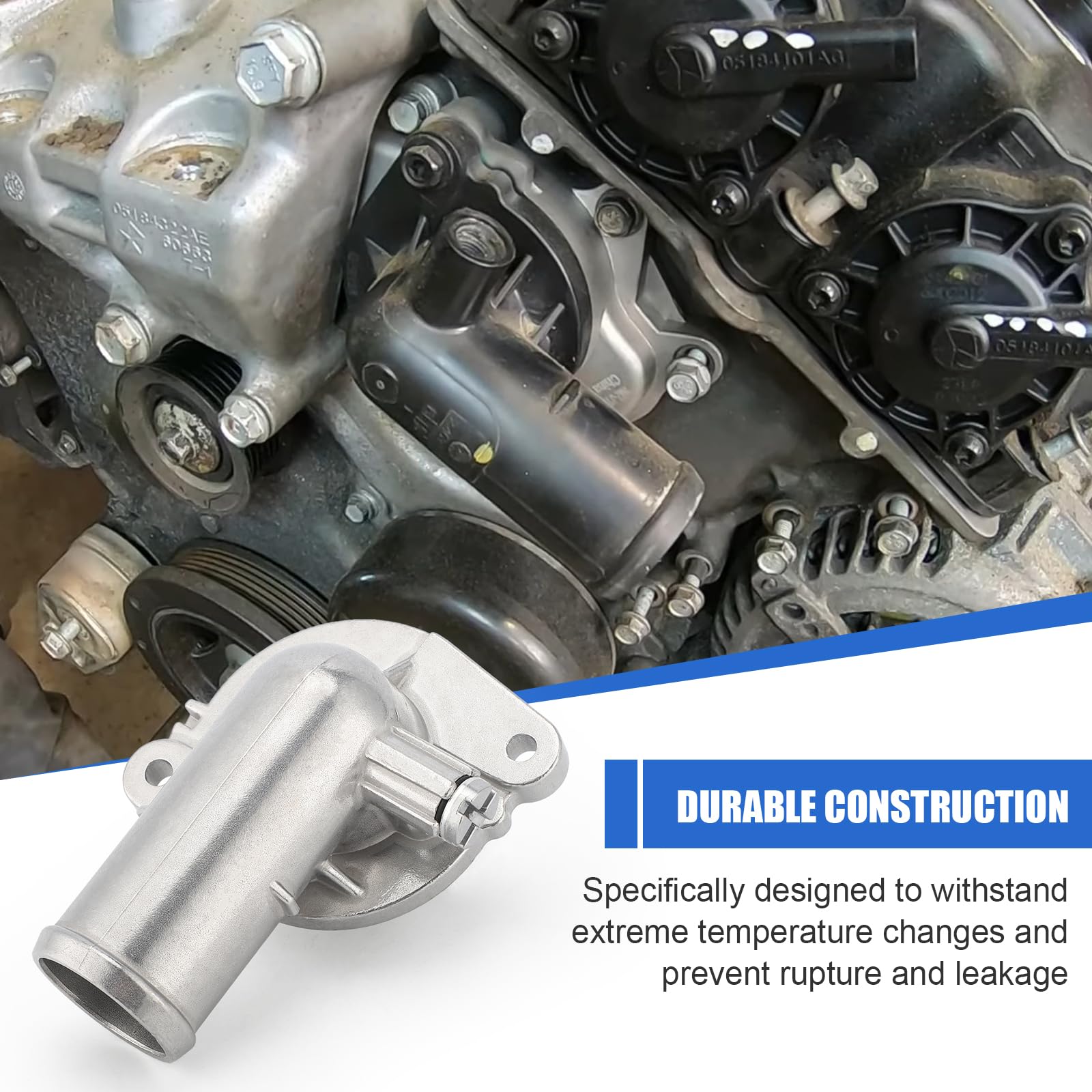 Upgrade Aluminium Thermostat Housing Assembly for Chrysler 200 Town & Country,Ram C/V ProMaster 1500 2500 3500,Dodge Avenger Jou