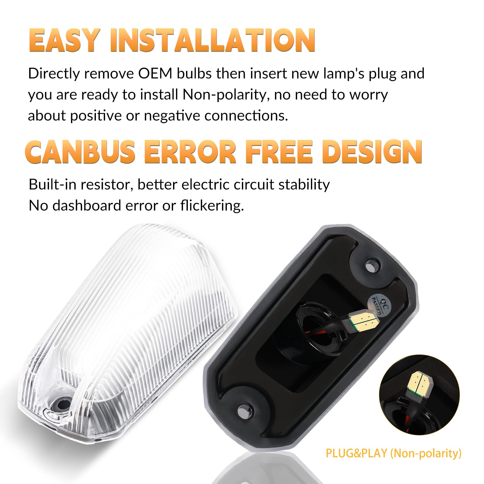 Dermoka Cab Roof Top Marker Lights White Led Clearance Running Lamps For 2014-2023 Dodge Ram Promaster 1500 2500 3500,5Pcs (Clea