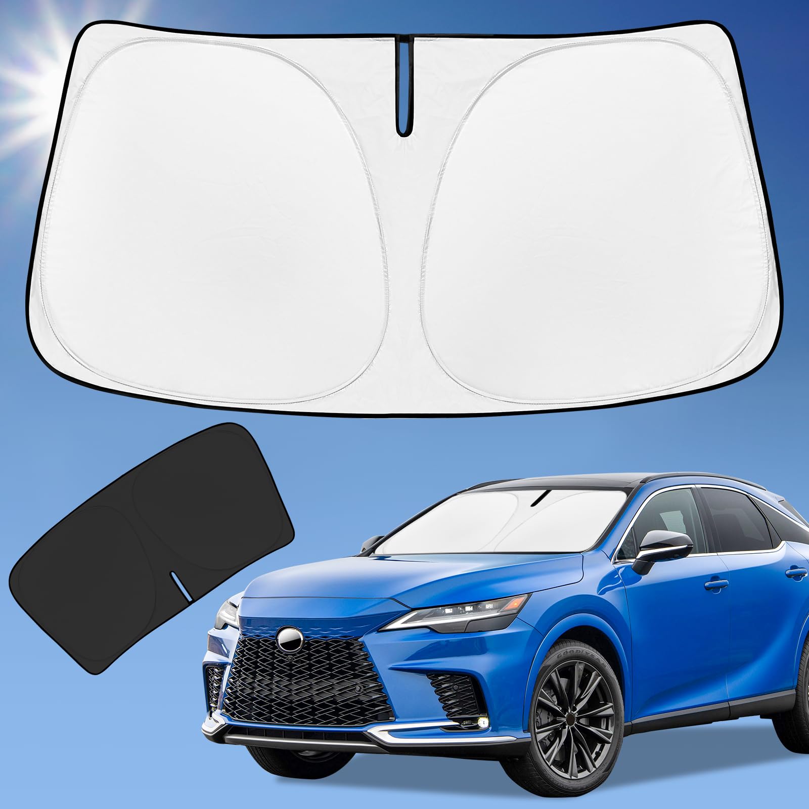 Sun Shade Sunshade For Lexus Rx Windshield Cover, 4-Layer Front Window Shade Custom Fit 2023-2024 2025 Rx 350, Rx 350 F Sport, R