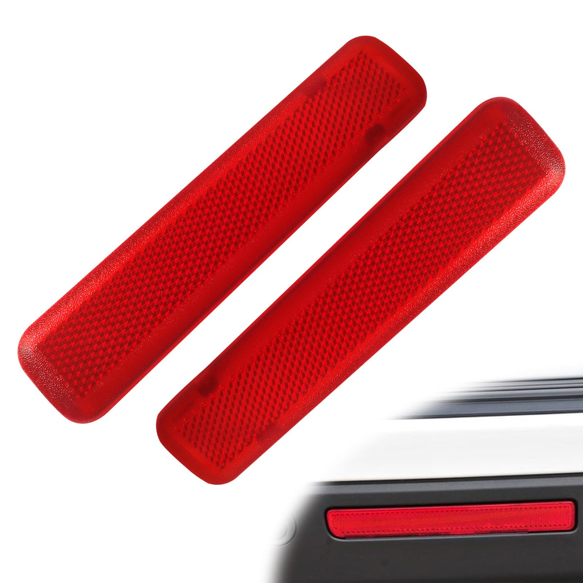 1 Pair Rear Left Driver and Right Passenger Side Door Red Reflector Panel Compatible with Chevrolet GMC Replaces # 15183155,1518