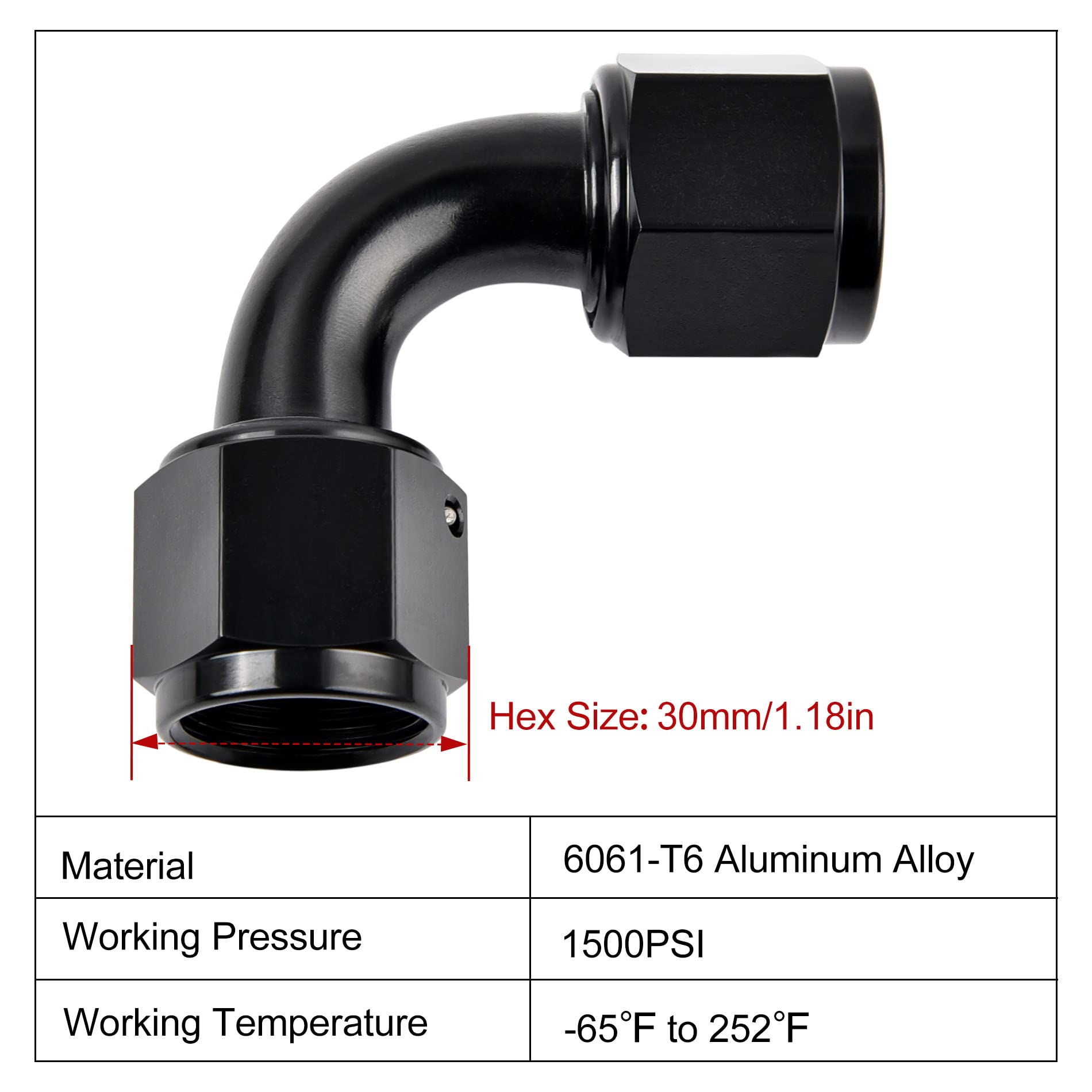 Evil Energy 12An Female To 12An Female 90 Degree Swivel Coupler Fitting Union Adapter Aluminum Black