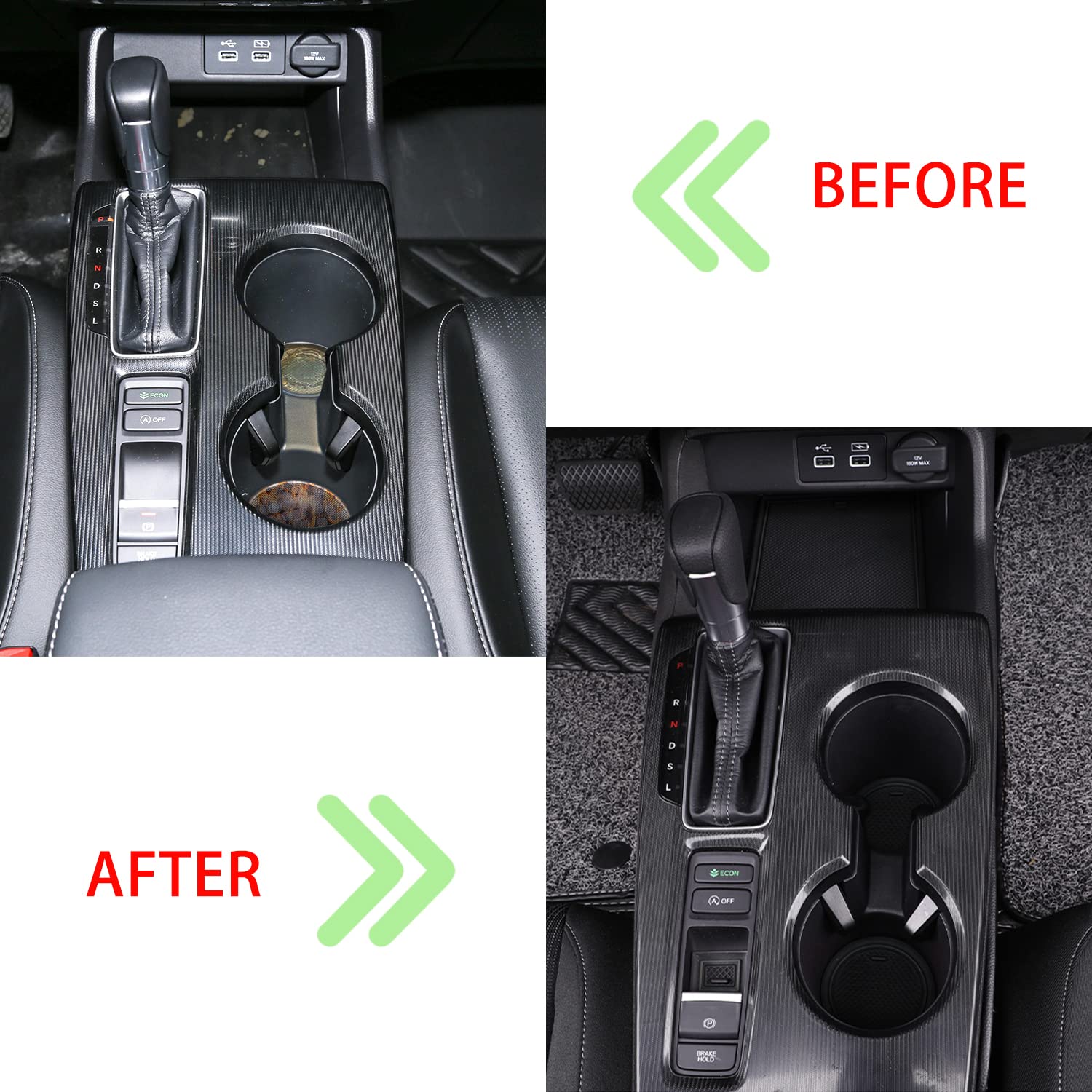 Locoy Center Console Liner For Honda Civic Accessories 11Th Gen Sedan 2022 2023 2024 2025 Cup Holder Mat, Coaster Trim, Door Slo