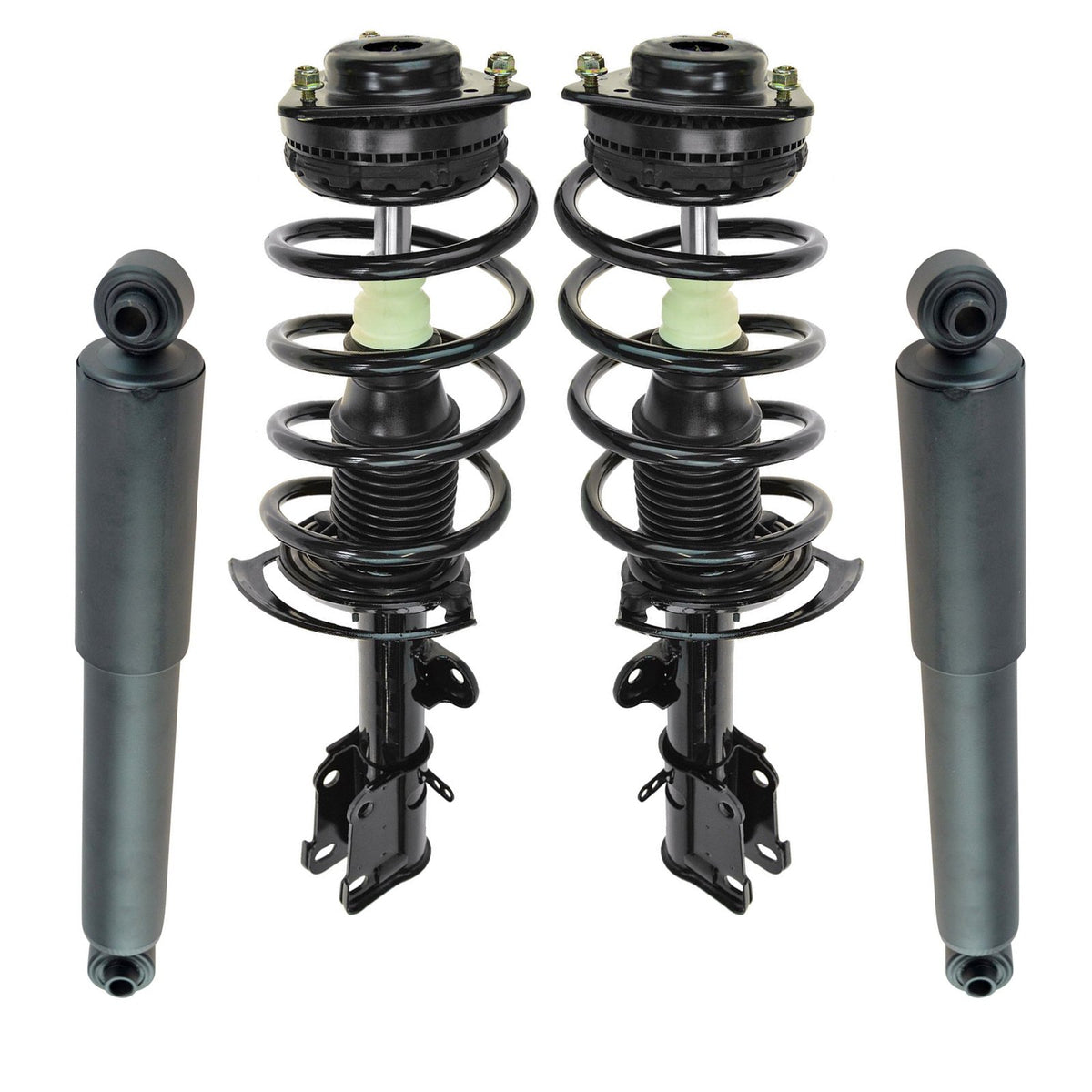Trq Front And Rear Complete Strut Assembly & Shock Absorber Kit Complete Strut & Coil Spring Assembly Compatible With 2008-2016