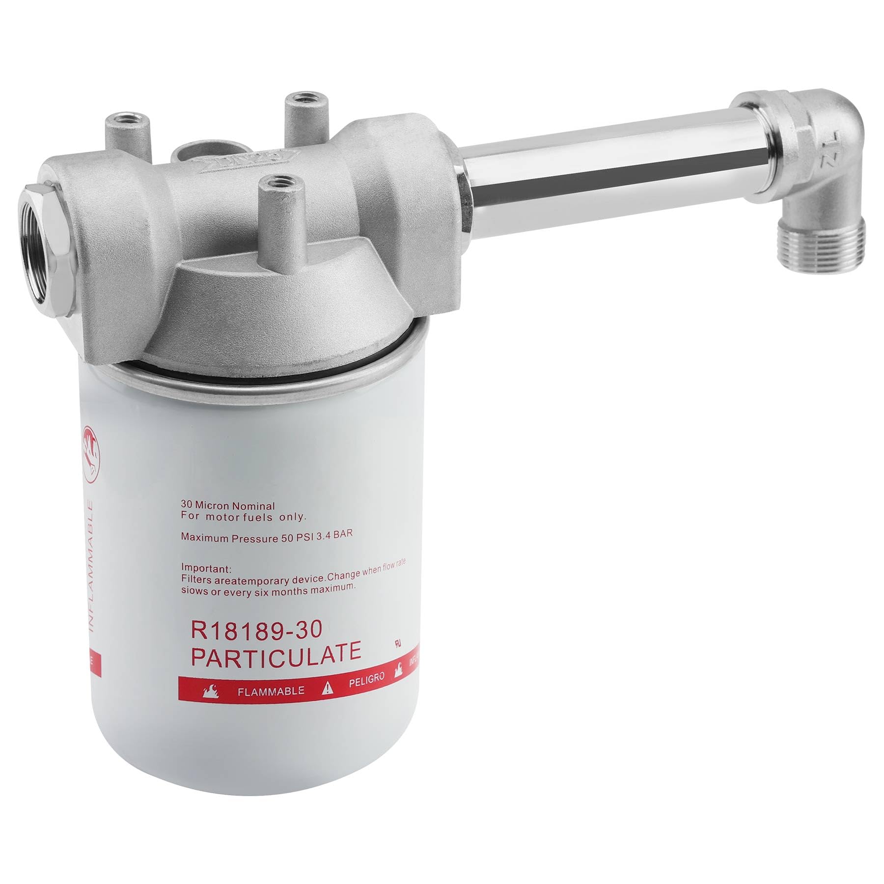 3/4    NPT Fuel Tank Filter, High Flow 30 Micron Spin-on Cartridge Style for Mobile and Stationary Diesel Transfer Pump