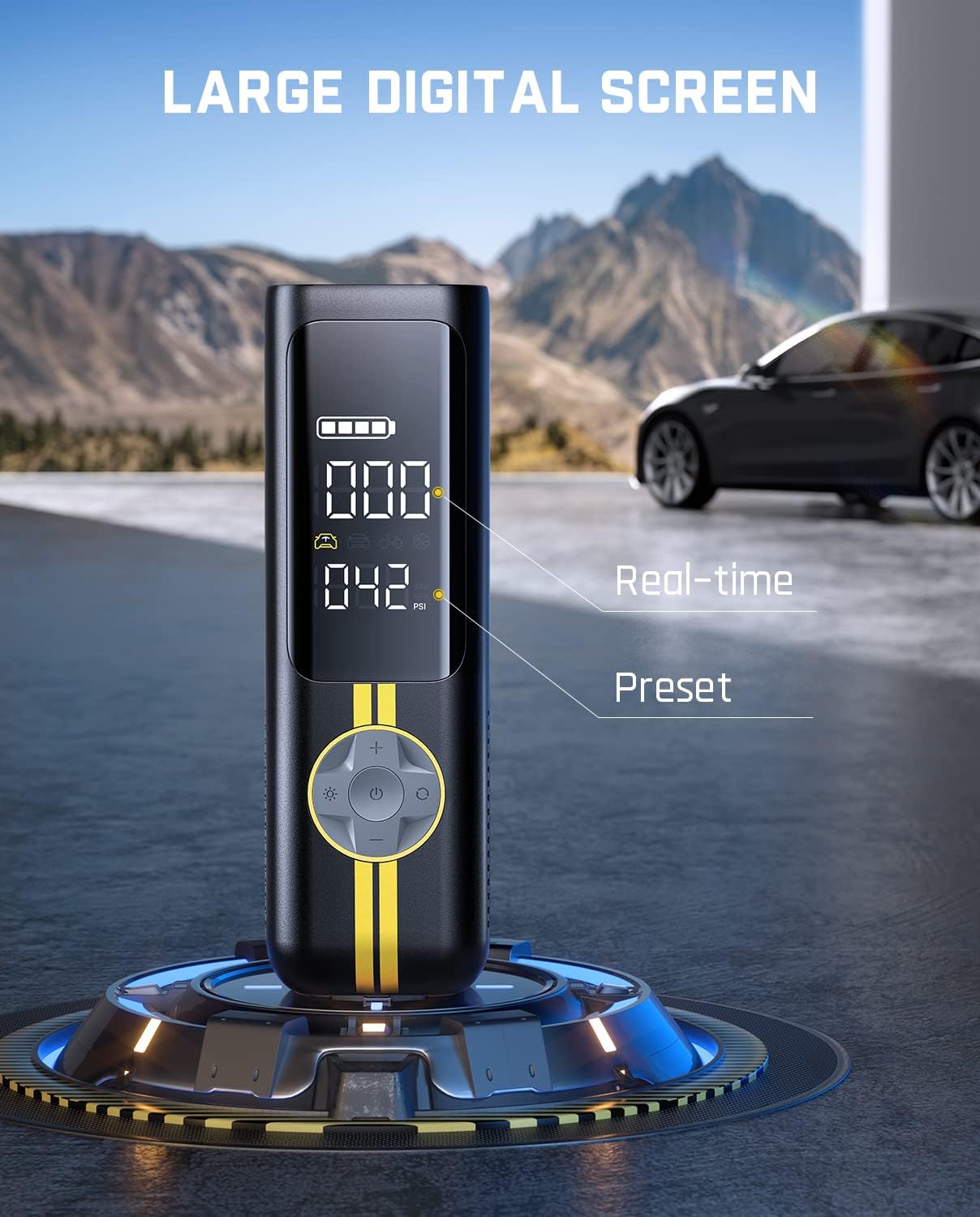 Fanttik X8 APEX EV Tire Inflator Portable Air Pump, 2X Faster Inflation, 150PSI Cordless Air Compressor with LCD Dual Screen, Po