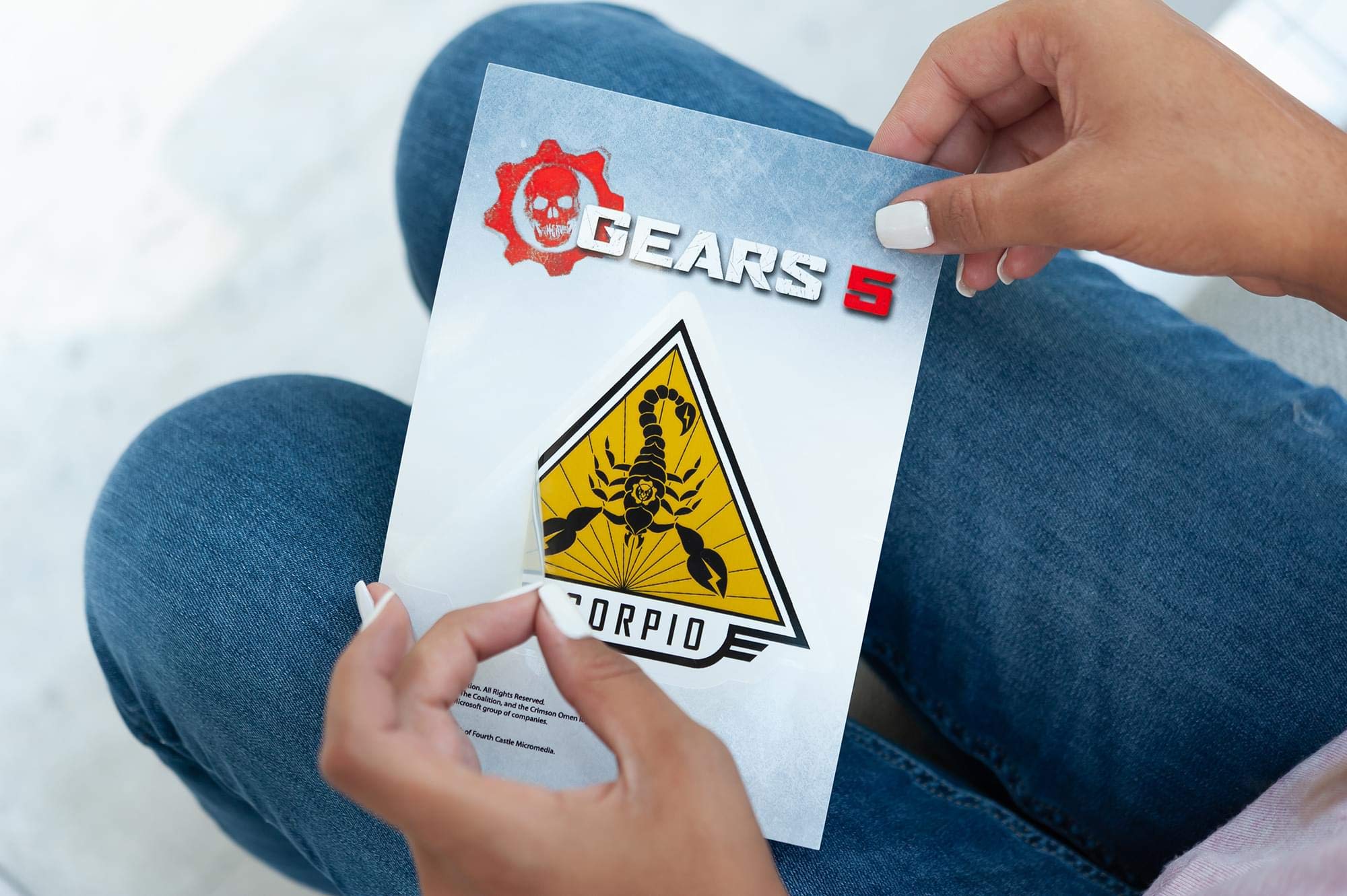 Gears Of War 5 Team Scorpio Vinyl Decal - 5X7 Inch Durable Scorpion Symbol Sticker - Collectible Gears Merchandise Banner - Offi