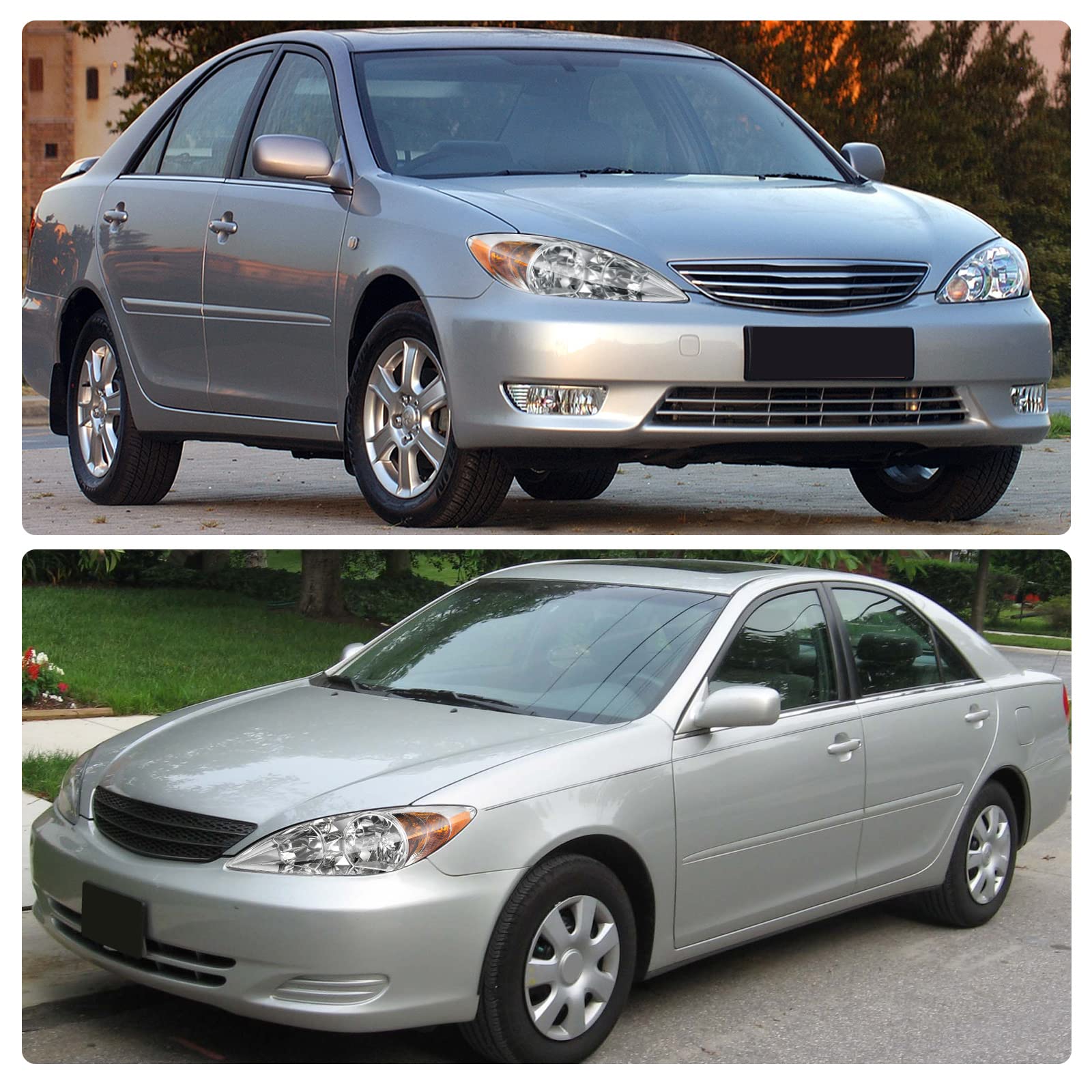 Dwvo Headlight Assembly Compatible With 2002-2004 Camry(Only Fits Le/Xle) Driver And Passenger Side Replacement Headlamps Chrome