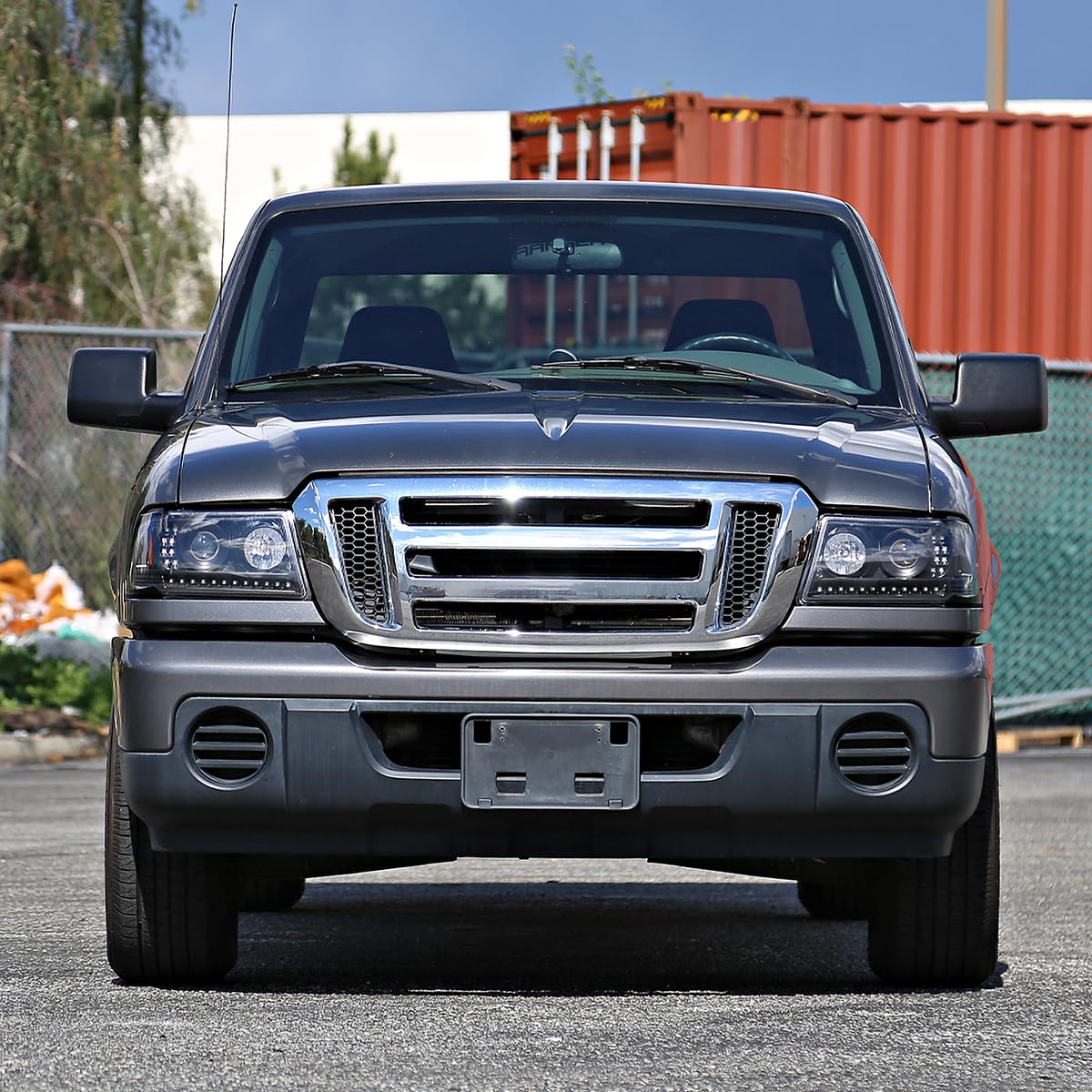 Spec-D Tuning Led Light Bar Black Housing Clear Lens Projector Headlights W/Led Signal Compatible With 2001-2011 Ford Ranger Lef