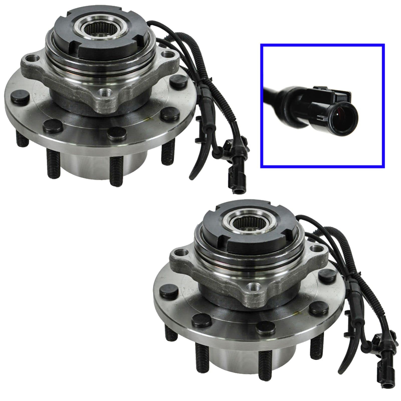 Trq Front Wheel Hub Bearings Assembly Set Compatible With 1999-2004 Ford F-350 Super Duty 2000-2004 F-450 Super Duty F-550 Super