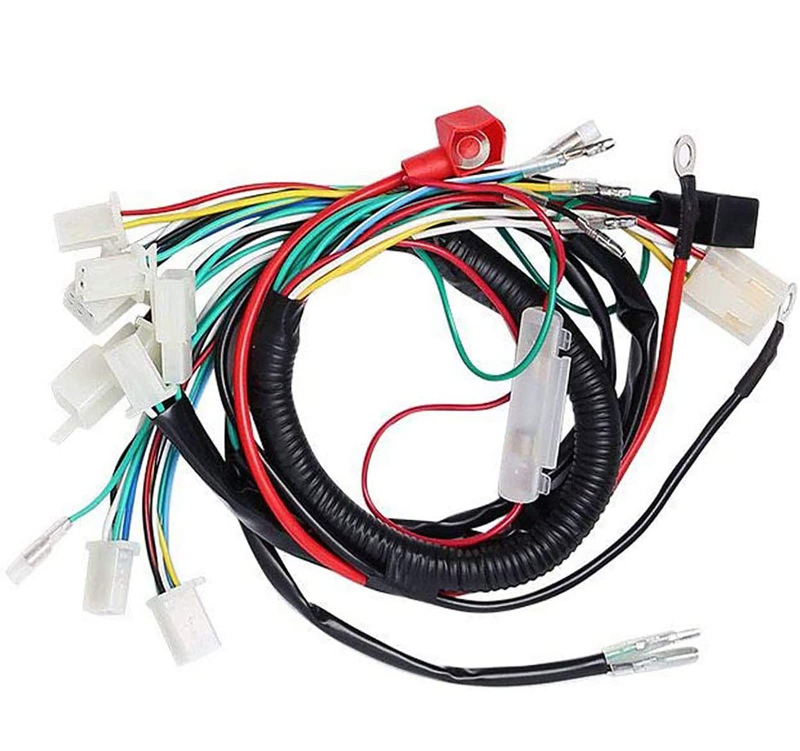 Kako Complete Wiring Harness Kit For Atv Quad 4 Four Wheelers Gy6 50Cc 70Cc 110Cc 125Cc Go Kart Dirt Pit Bikes With Electrics Stator Coil Cdi Wiring Harness Solenoid Relay Spark Plug By
