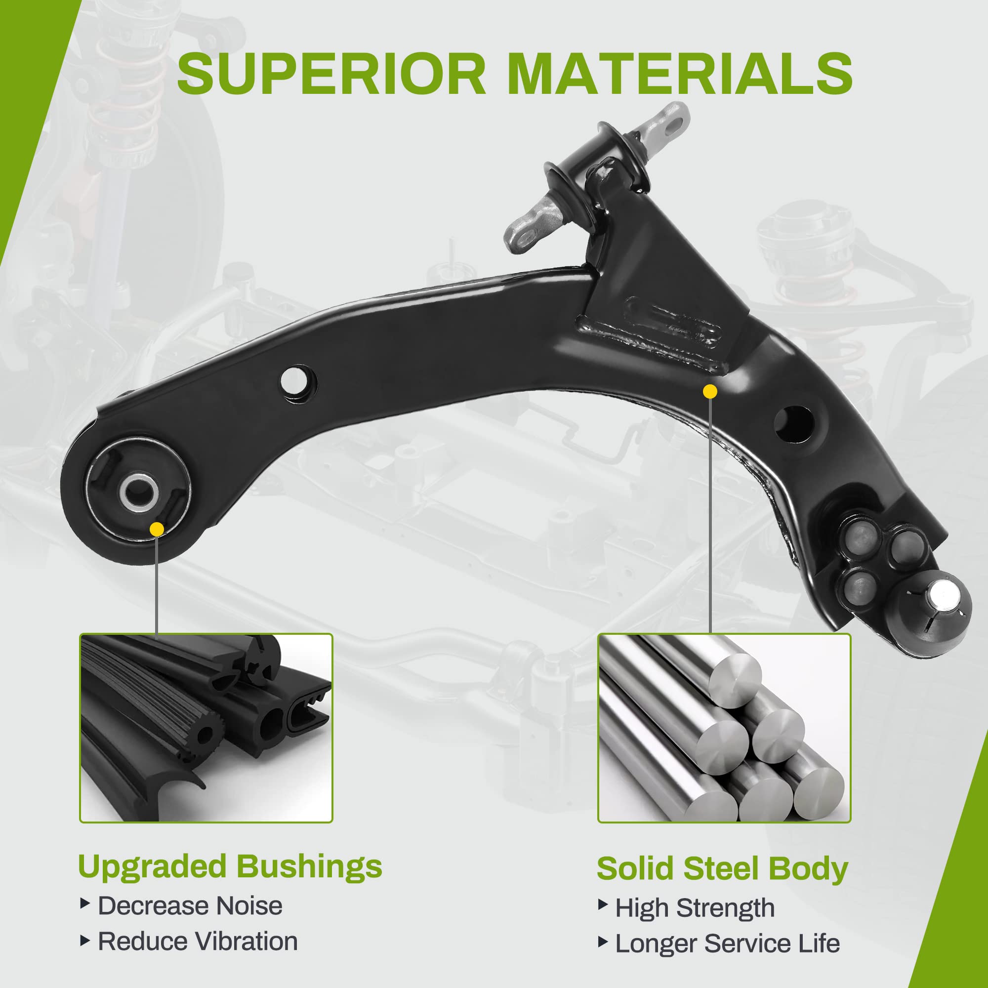 Autosaver88 Front Supension Kit Compatible With 2005-2010 Chevrolet Cobalt, 2006-2011 Chevrolet Hhr, 2007-2008 Pontiac G5, 2005-2006 Pontiac Pursuit -W/Control Arm, Sway Bar Link, Tie Rod Assembly