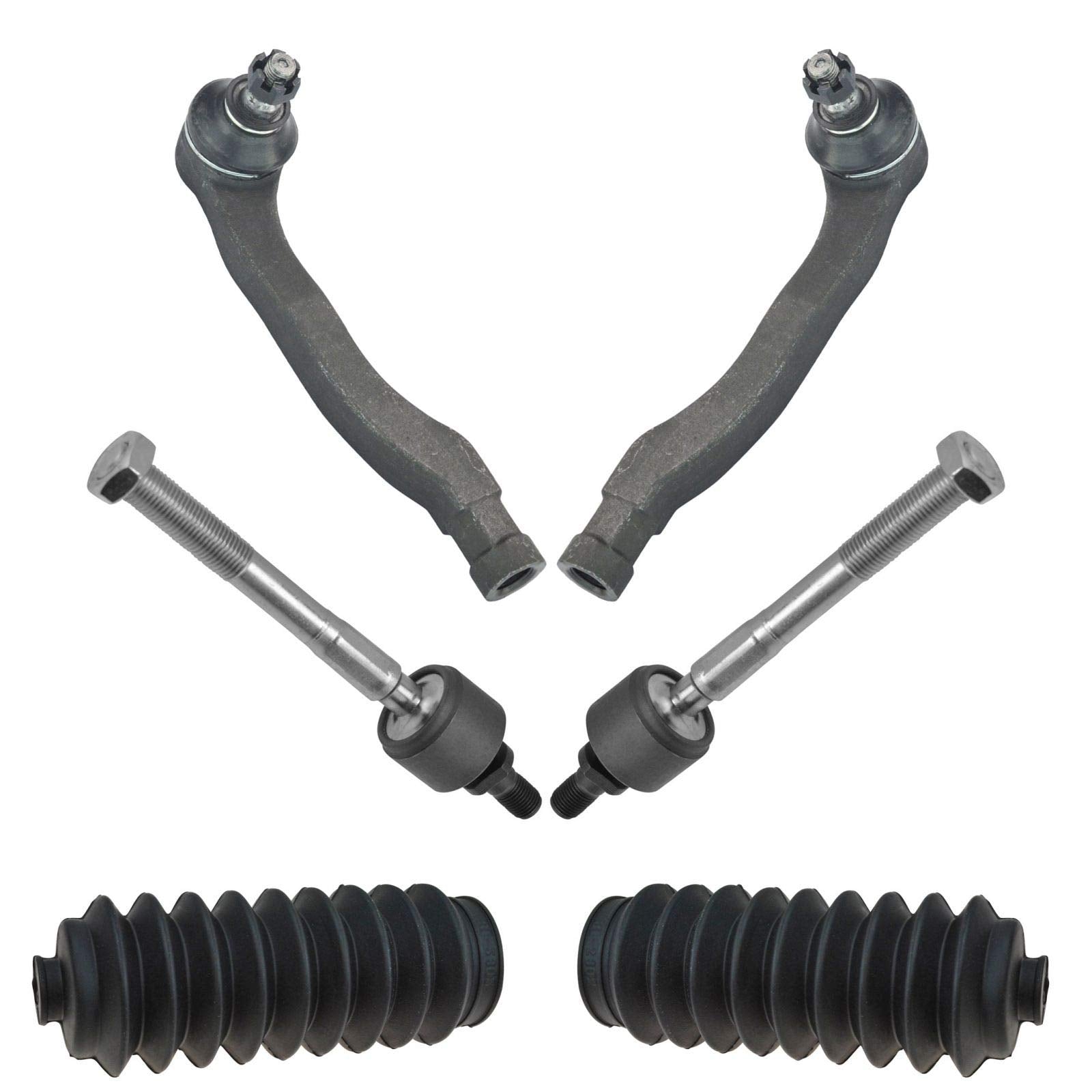 Trq Front Driver & Passenger Side Inner & Outer Steering Kit Steering Rack & Pinion Bellow Tie Rod Compatible With 1990-1993 Acu