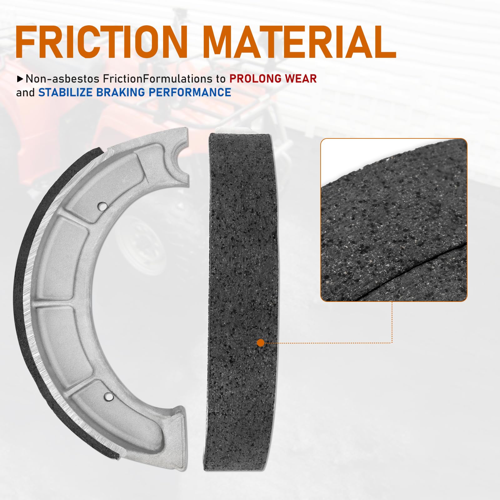 Front/Rear Brake Shoes For Yamaha Bear Tracker 250 Timberwolf 250 Moto-4 250 350 Pro Hauler Terrapro