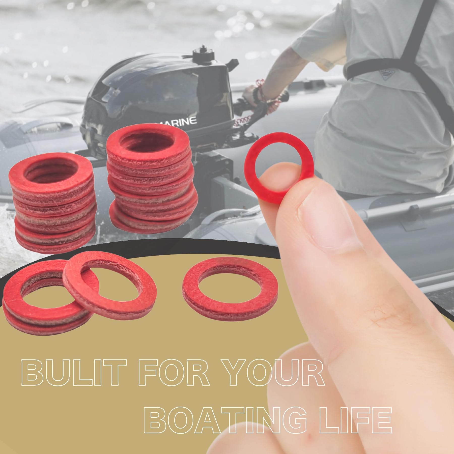 Jlm Marine 20 Pcs 90430-08003 Lower Gearcase Oil Drain Gaskets For Most Yamaha 4 Stroke Outboard Motor Seals 90430-08020