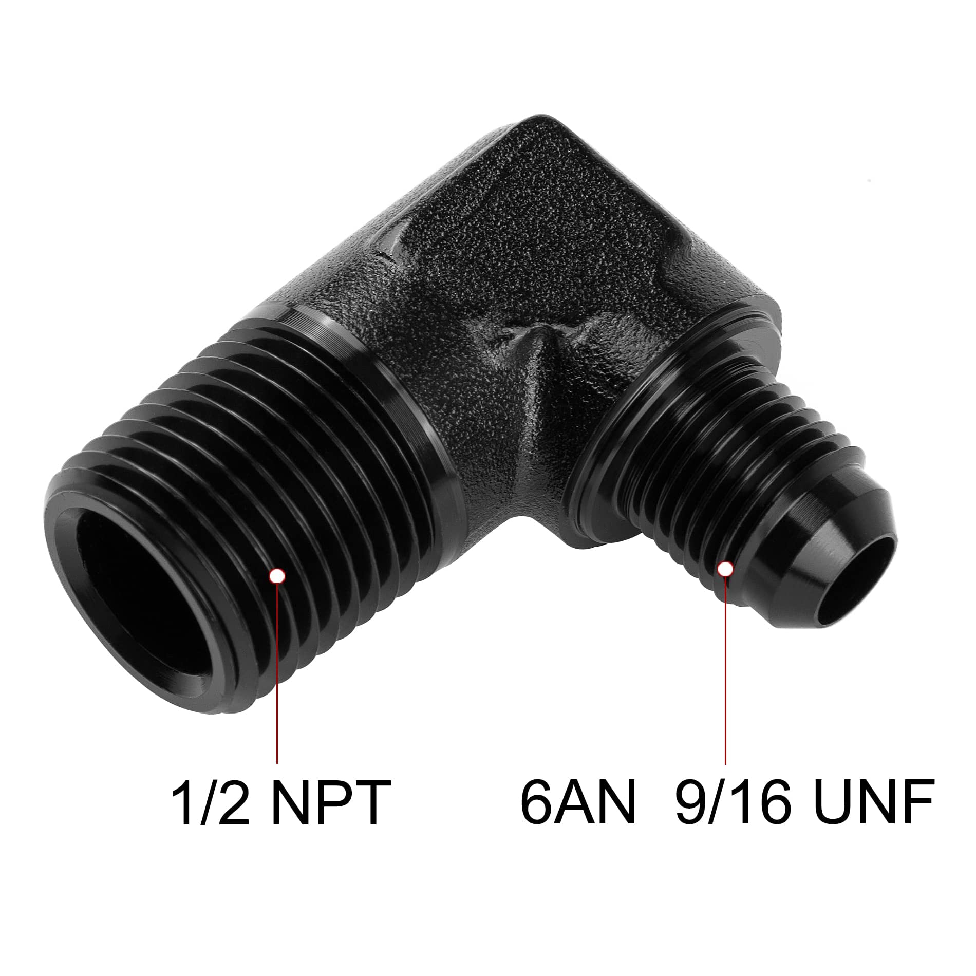 Evil Energy 6An To 1/2'' Npt Male 90 Degree Fitting Adapter Aluminum 2Pcs