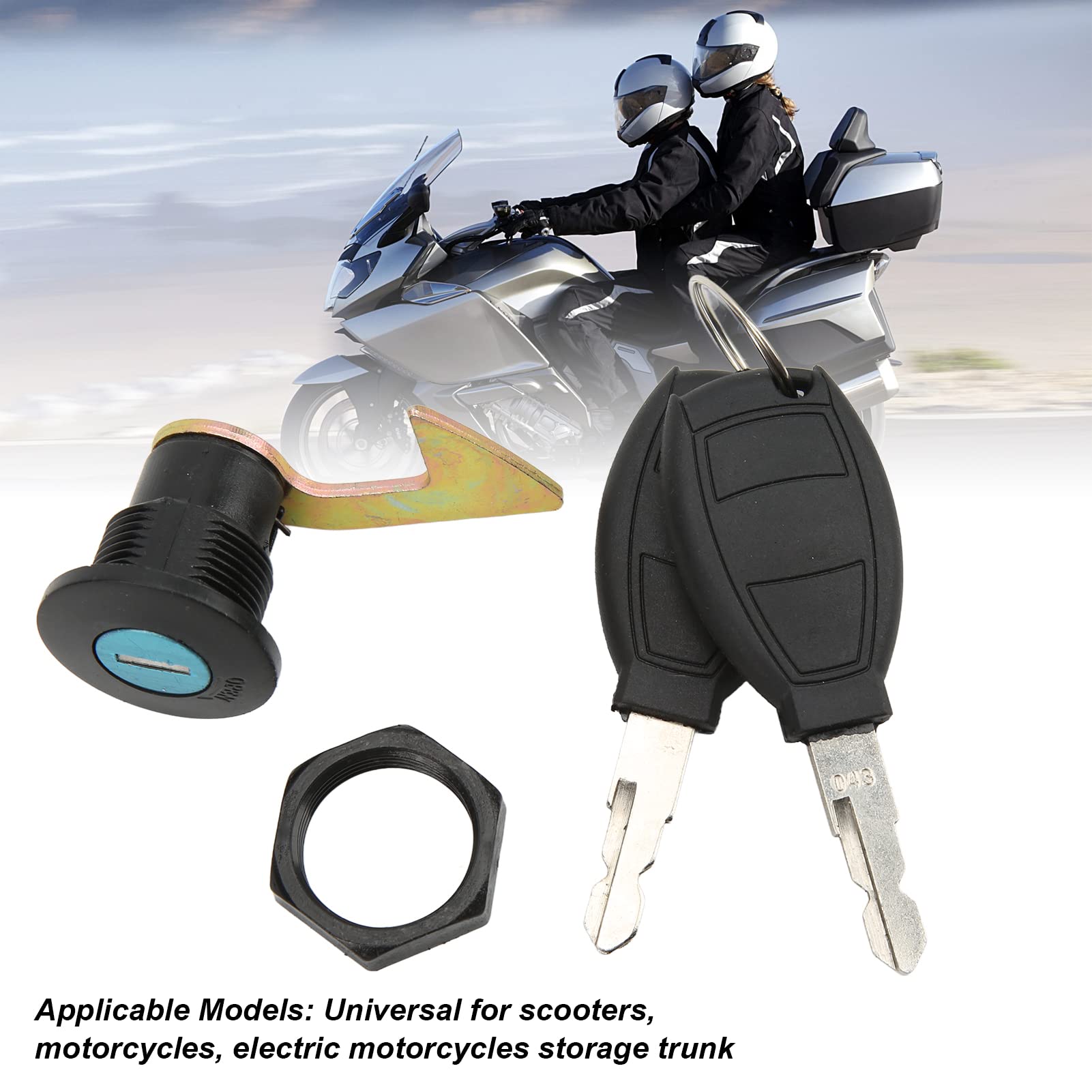 Motorcycle Key Lock Kit Rear Trunk Locks Set Scooter Fitting Tail Lock Aluminum Plastic Universal For Electric Motorcycles Stora
