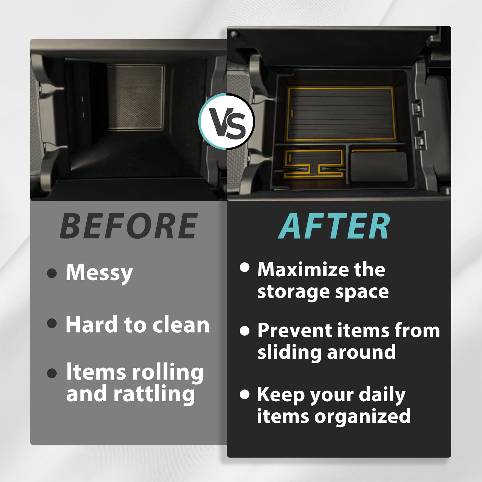 Bestevmod Upgraded V3 Armrest Storage Box And Cup Holder Lower Center Console Organizer Tray With Pvc Trim Removable Coin Holder