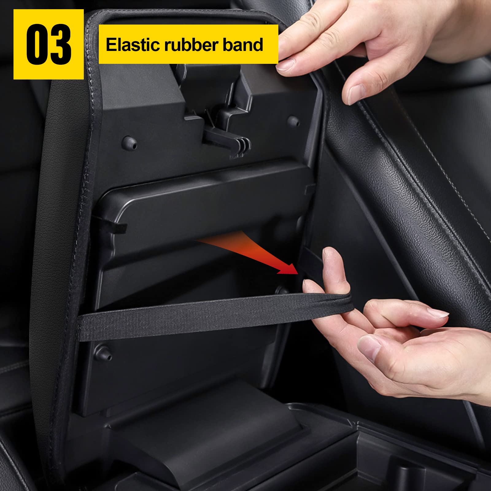 AOMSAZTO Center Console Armrest Covers for Ford Explorer 2011-2019 Black with Red Stiches