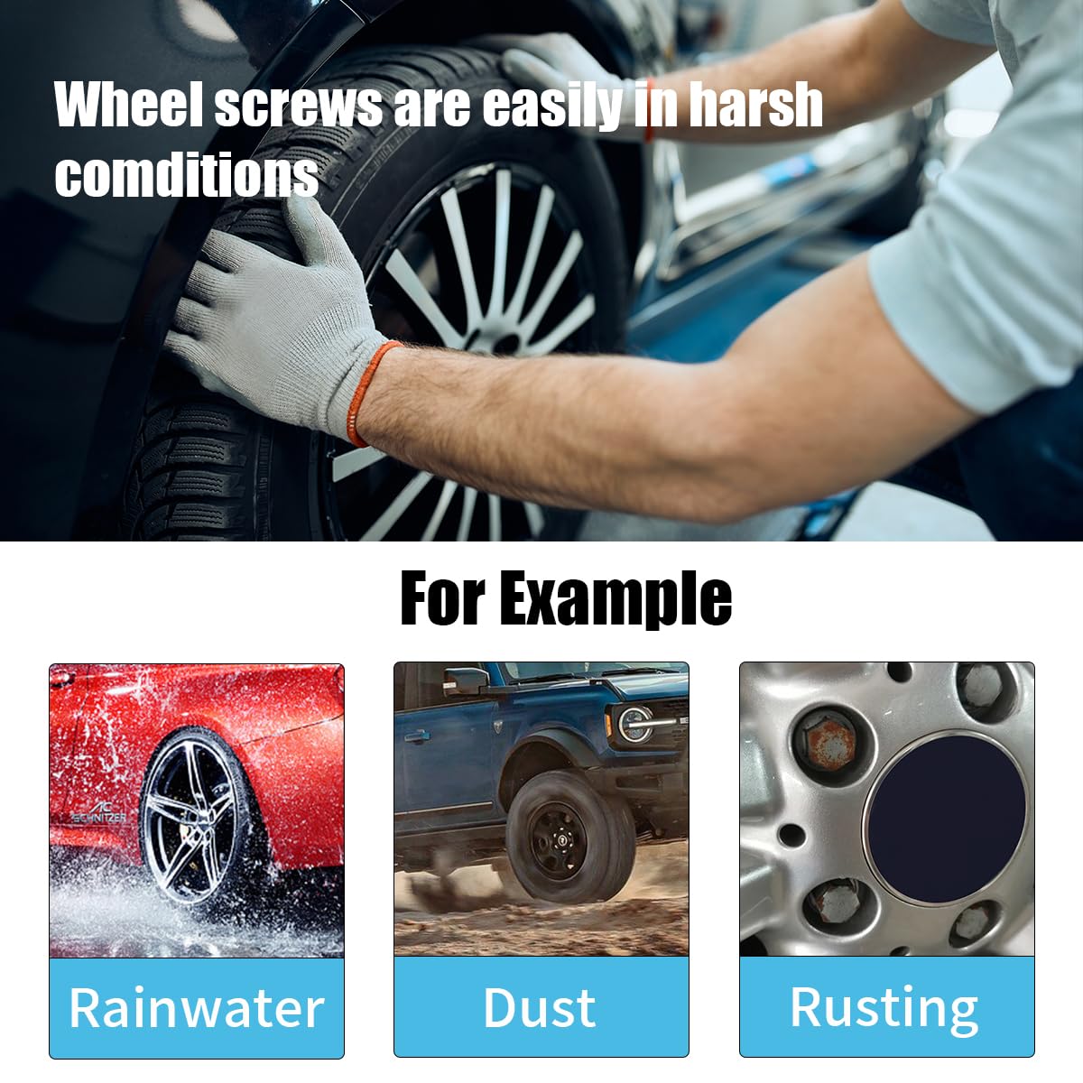 Joycourt 20Pcs Car Wheel Lug Nut Covers Auto Tire Bolt Caps, 17Mm Wheel Nut Covers With Removal Tool, Wheel Bolt Cover Dismantle