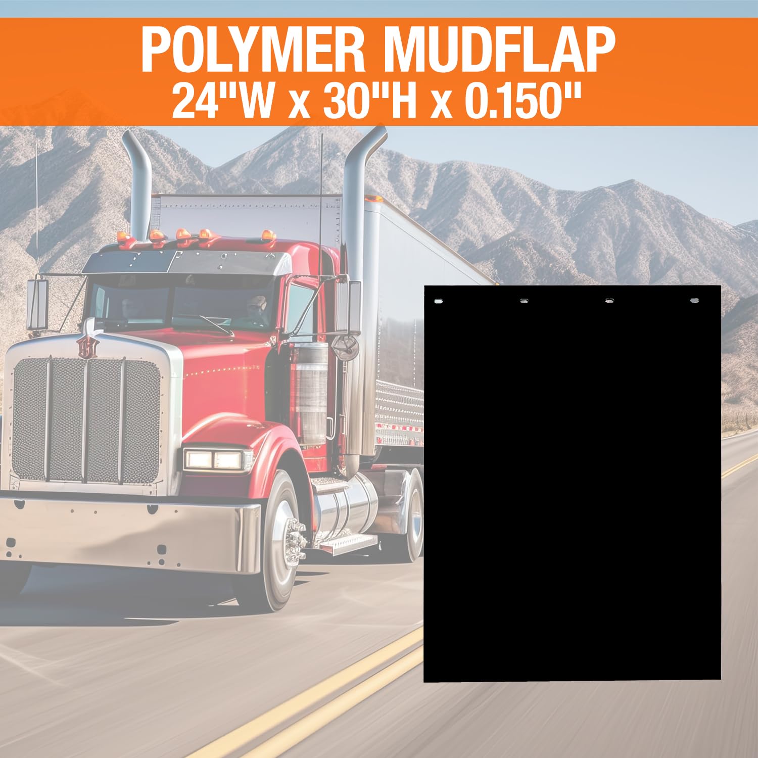 Buyers Products, Two Pack, Black Polymer Mudflaps 24X30 Inch, Rc30Ppb