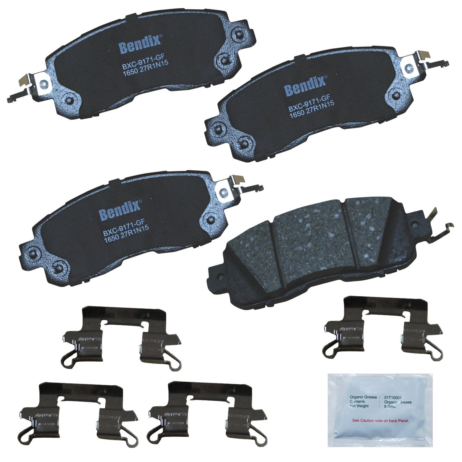 Bendix Priority1 Cfc1650 Ceramic Front Brake Pads For Nissan Altima 2024-2013, Leaf 2012-2011, Leaf 2017-2014