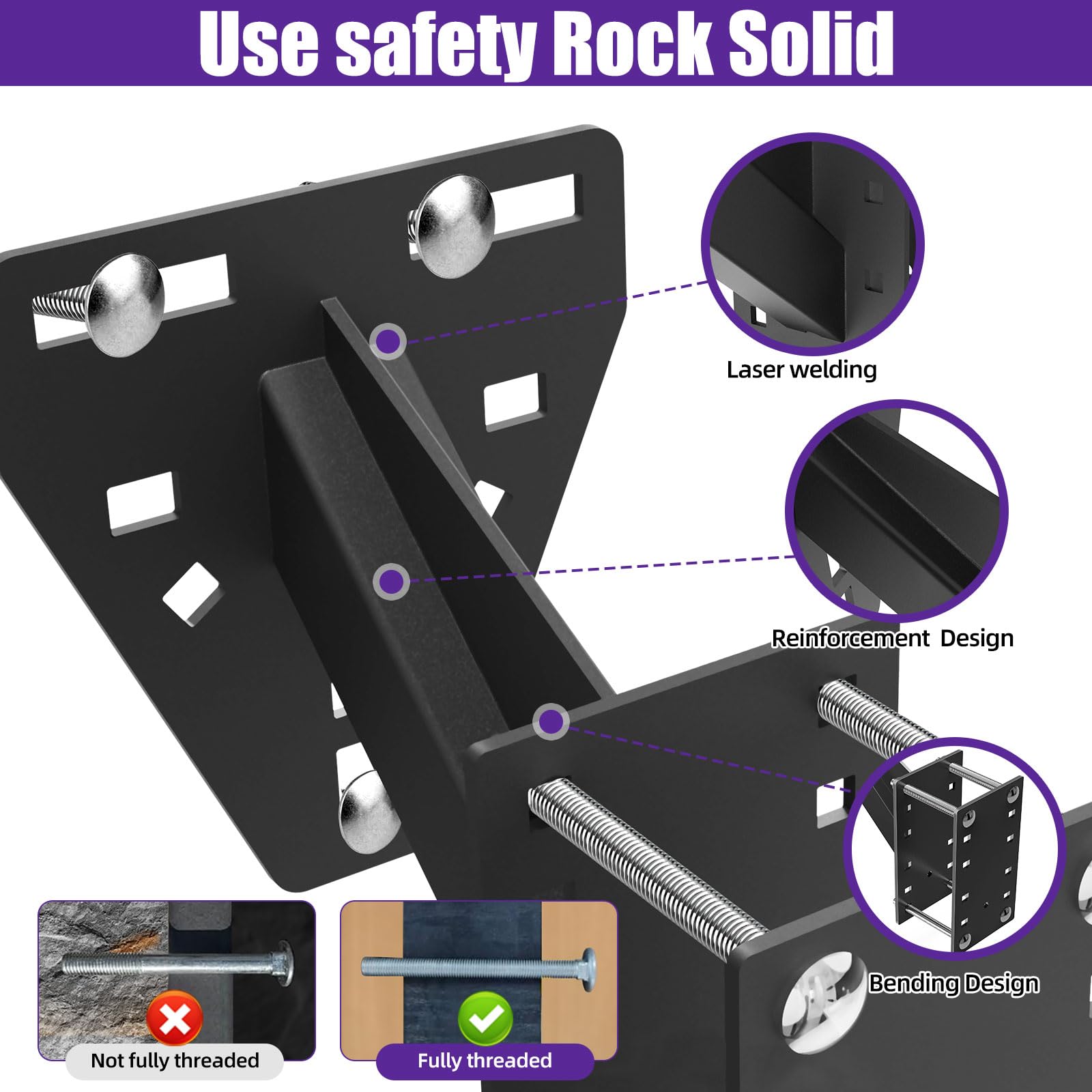 Qualward Spare Tire Mount Bracket For Trailer & Carrier - 160Lbs Capacity, Fits 4 & 5 & 6 & 8 Lugs Wheels On 4.0'',4.25'',4.5'',