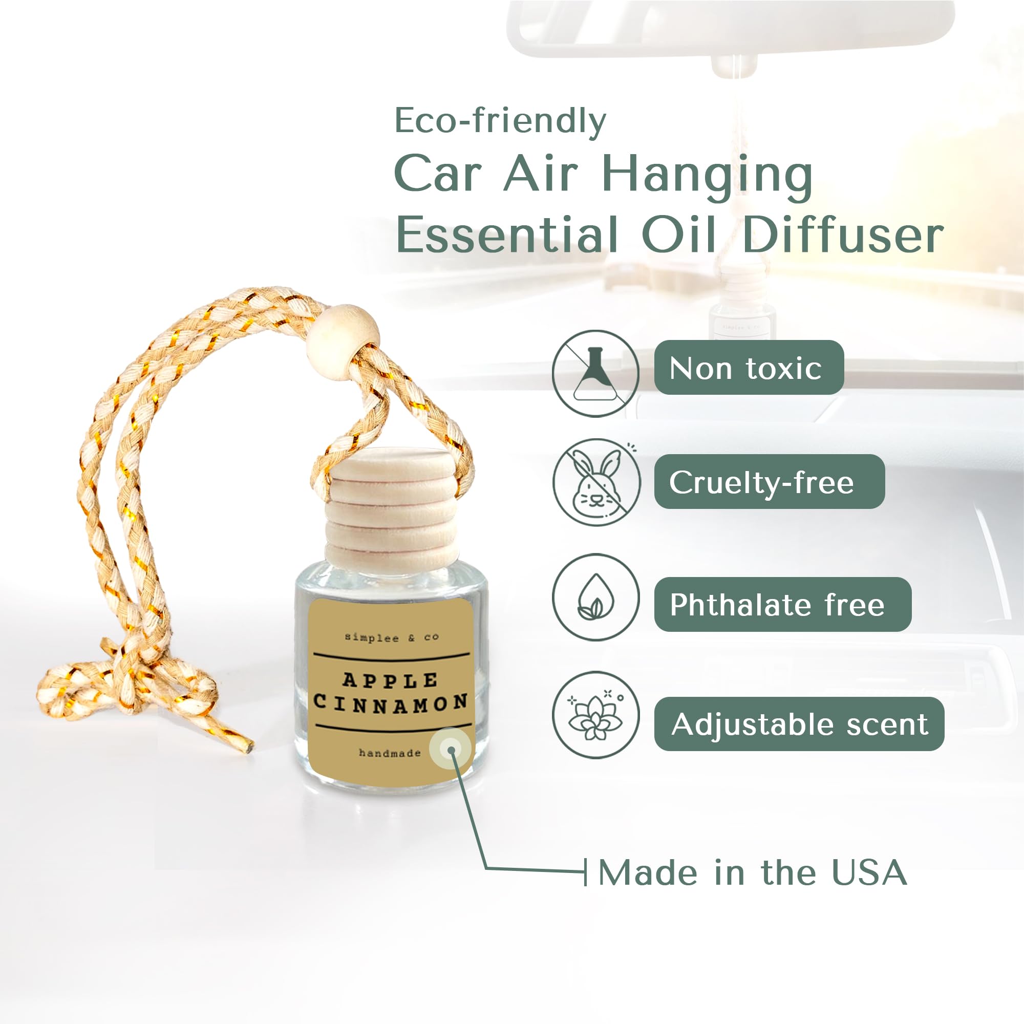 Pumpkin Spice Latte Car Air Hanging Essential Oil, Car Air Freshener Diffuser, Long Lasting Essential Oils, Aromatherapy Vehicle