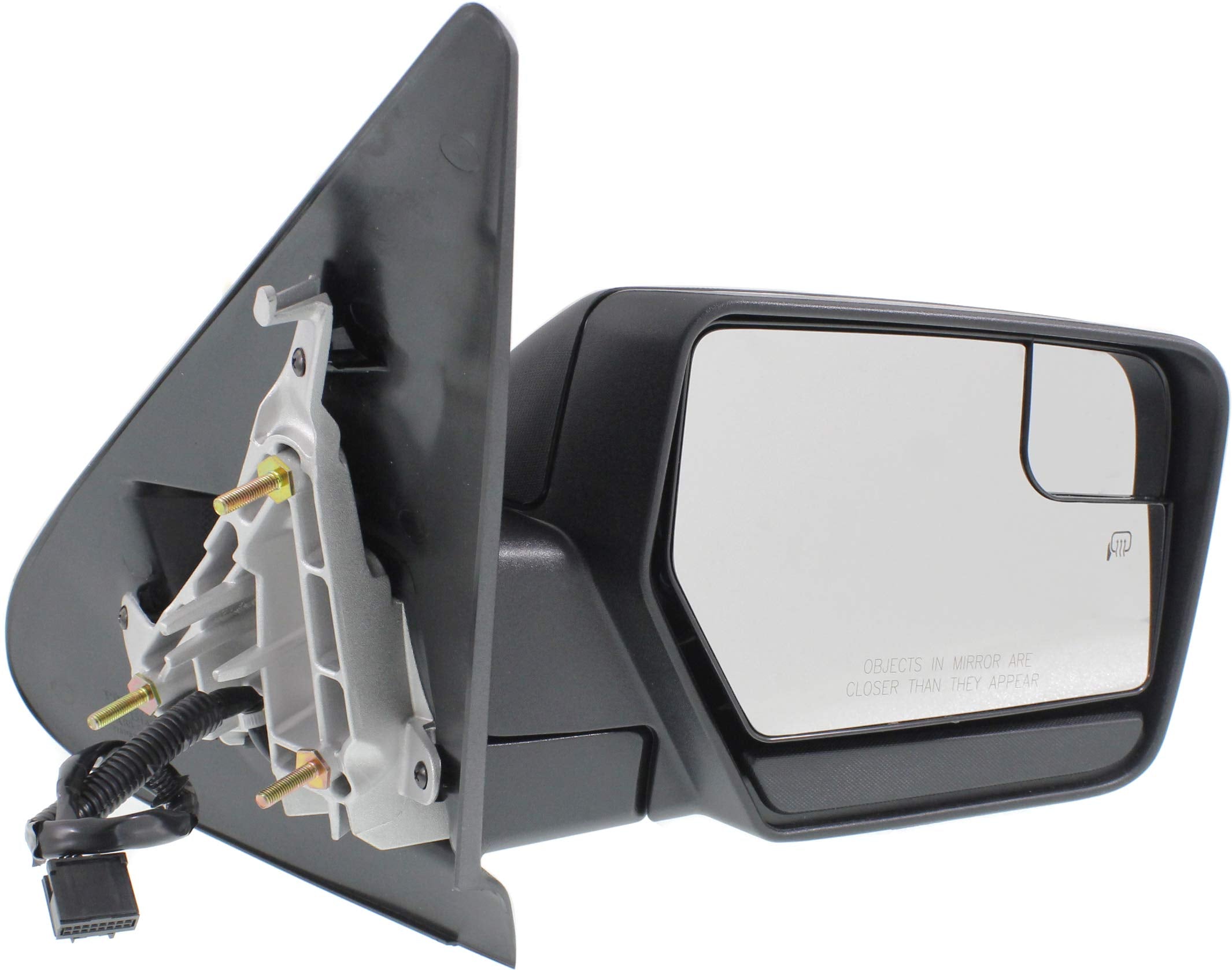 Kool-Vue Mirror Compatible with 2007-2017 Ford Expedition Textured Black Power, Manual Folding, Heated, Blind Spot Detection, Memory and Signal Light Passenger Side