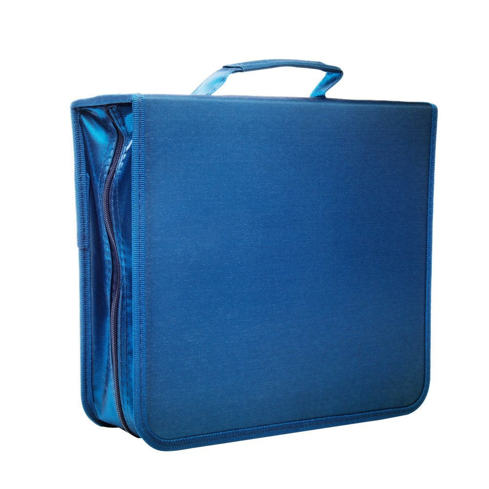 256 Capacity Cd/Dvd Case Wallet, Storage,Holder,Booklet By Rekukos(Blue)