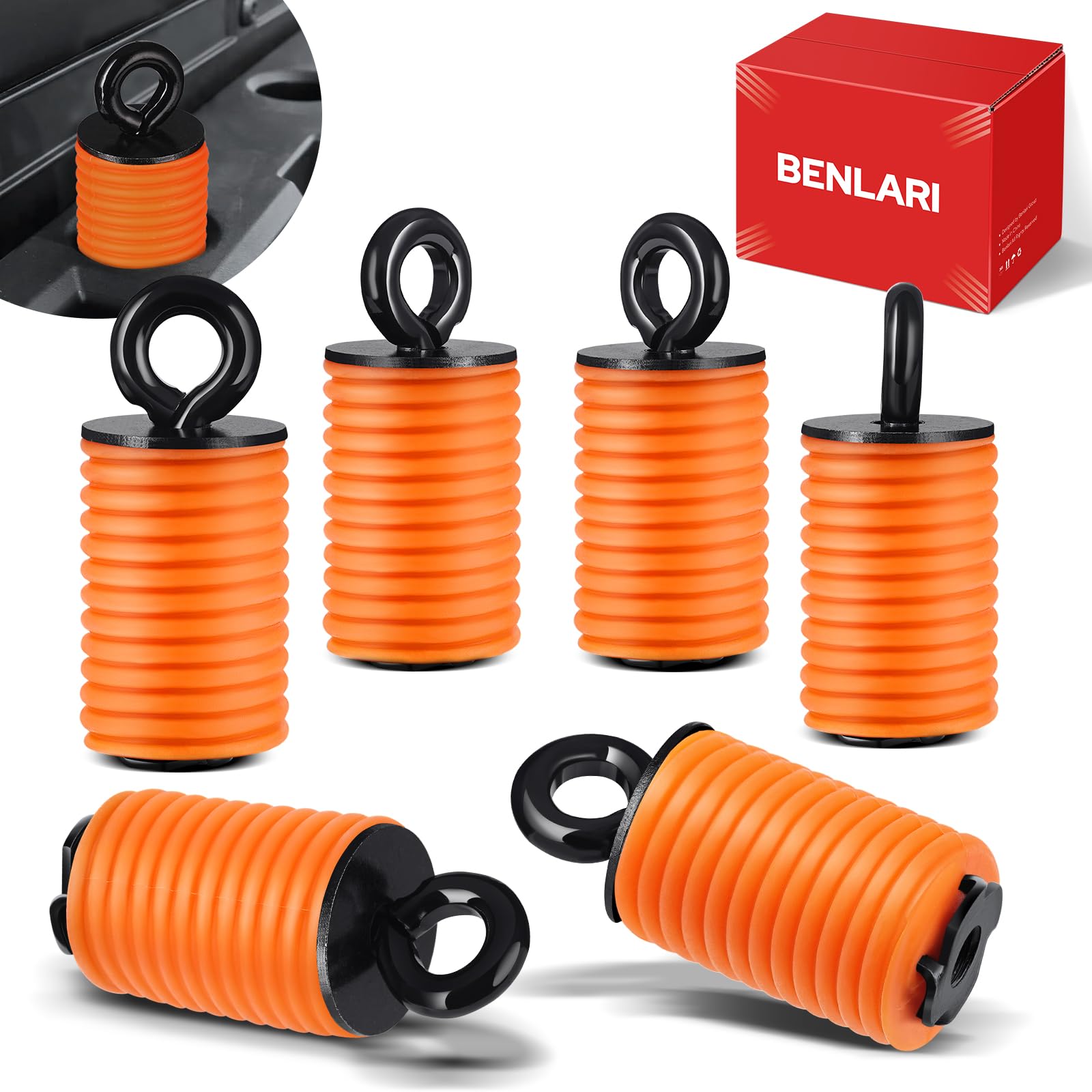 Benlari ATV Tie Down Anchors Lock and Ride Iron Ruber Fit for Polaris Ranger General 1000 XP 900 XP 800 700 500 570 General 1000