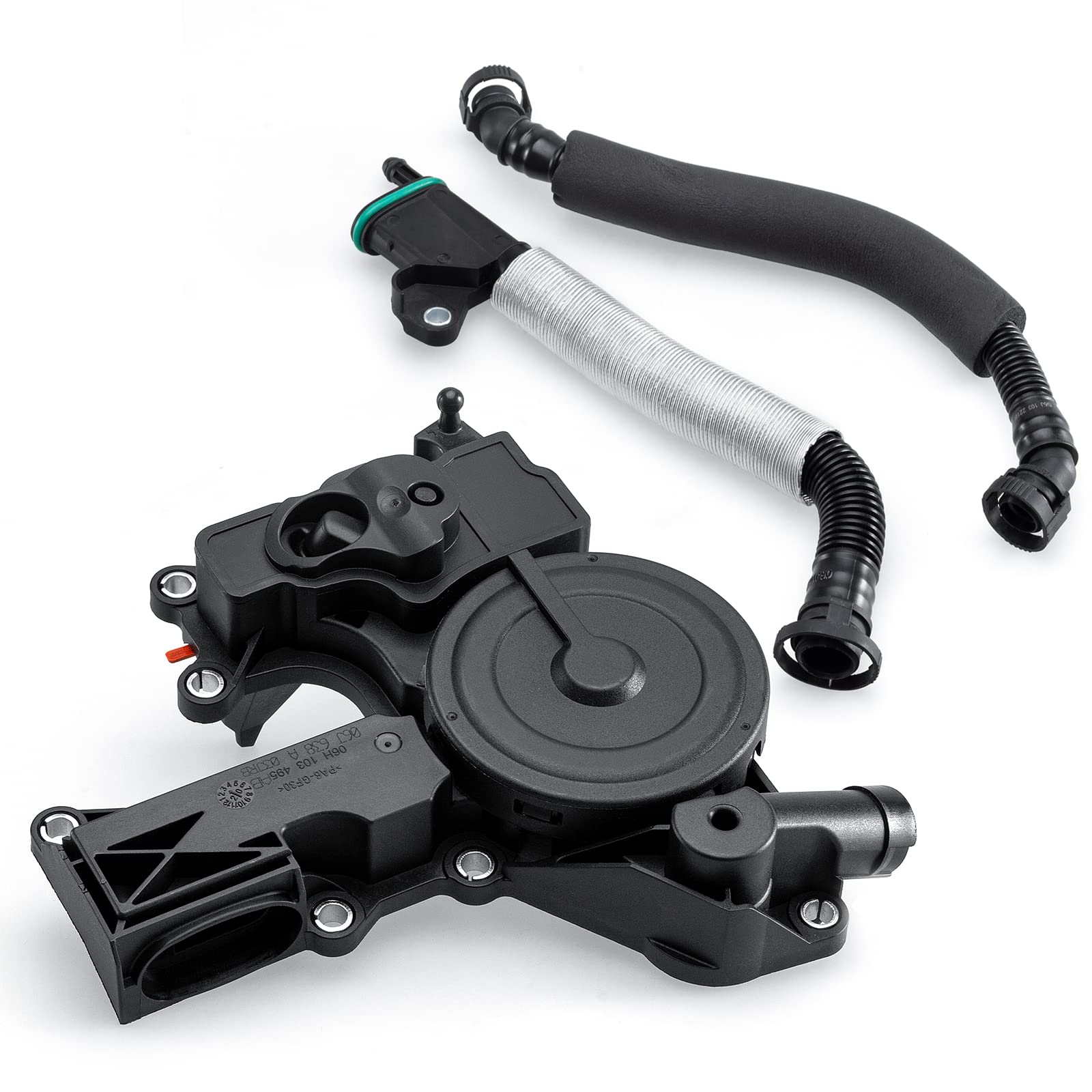 PCV Valve Engine Crankcase Vent Valve Oil Separator with Breather Hose Kit Compatible with Audi A3, A4, A5, Q5, TT, VW Beetle,CC