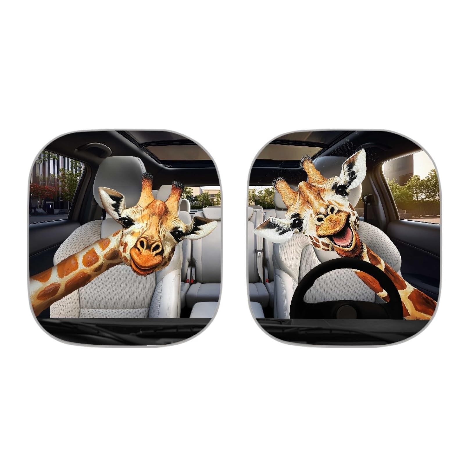 Renewold Funny Giraffe Animal Driving, Auto Front Windshield Sun Shade, Car Window Foldable Sunshade Cover, Sun Visor Protector