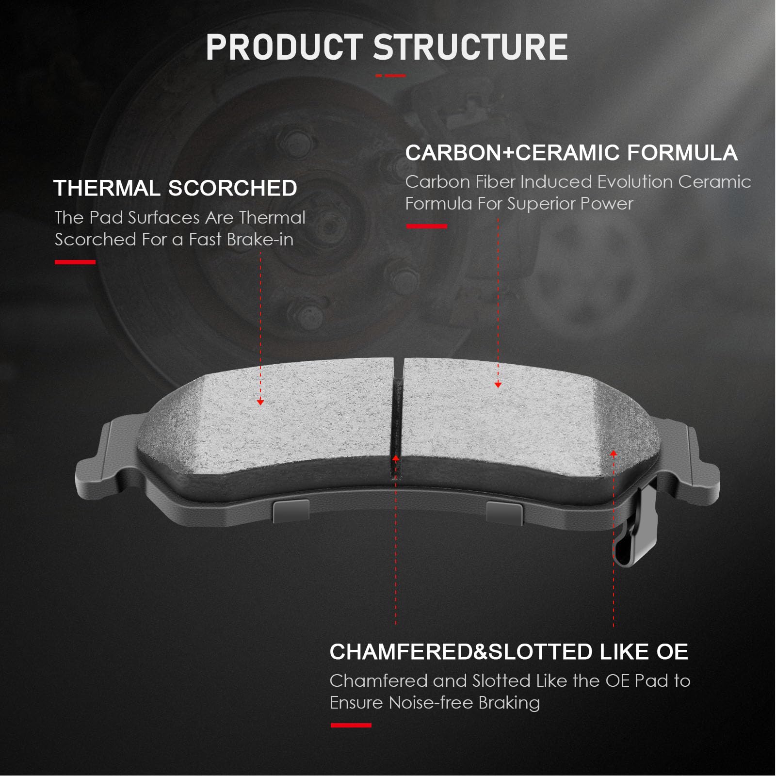 Cciyu D729 Rear Ceramic Disc Brake Pads Kit For Chevrolet Blazer 97-05,For Chevrolet S10 98-04,For Gmc Jimmy 97-05,For Gmc Sonom