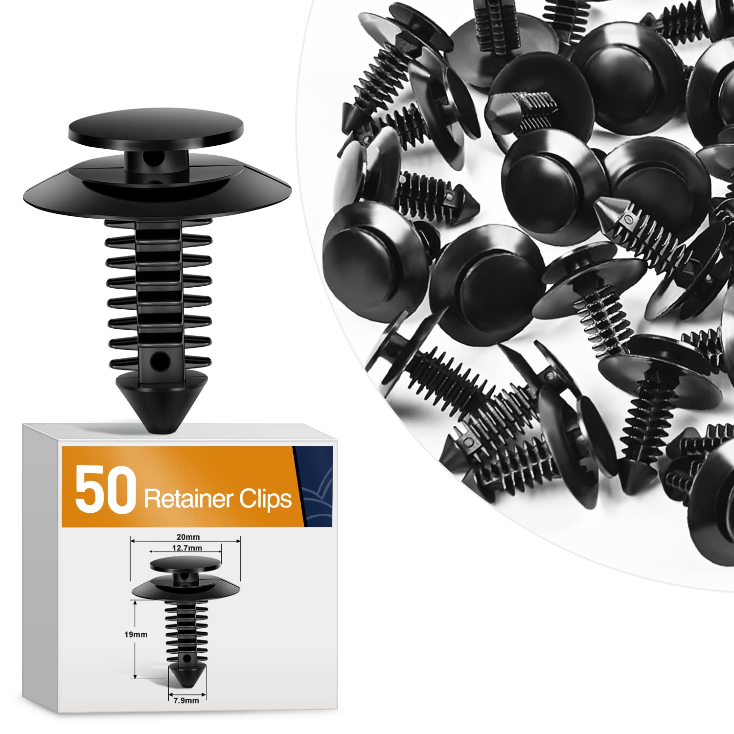 Gooacc 50Pcs Door Trim Panel Retainer Automotive Rivet Retainer Fender Bumper Fasteners Clips Compatible With Ford Lincoln Mercu