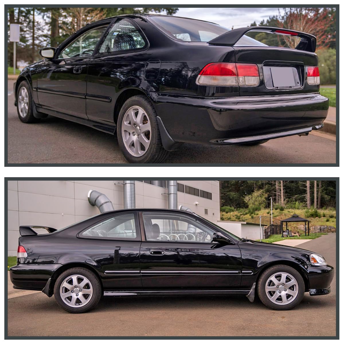 Spec-D Tuning Matte Black &quot;T-R Style&quot; ABS Rear Trunk Spoiler Compatible with 1996-2000 Honda Civic Models