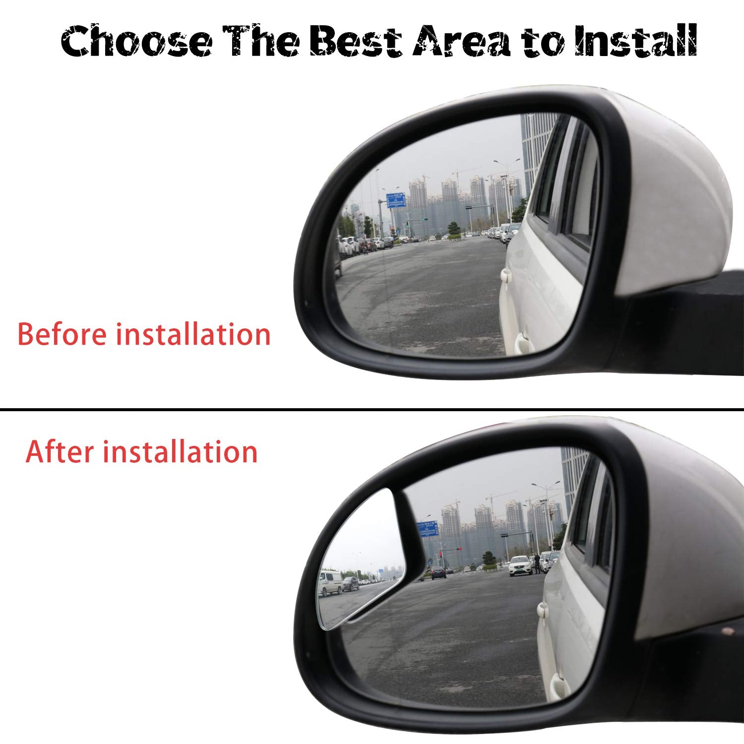 Livtee Blind Spot Mirror,Newest Fan Shaped Hd Glass Frameless Convex Rear View Mirror With Wide Angle Adjustable Stick For Cars
