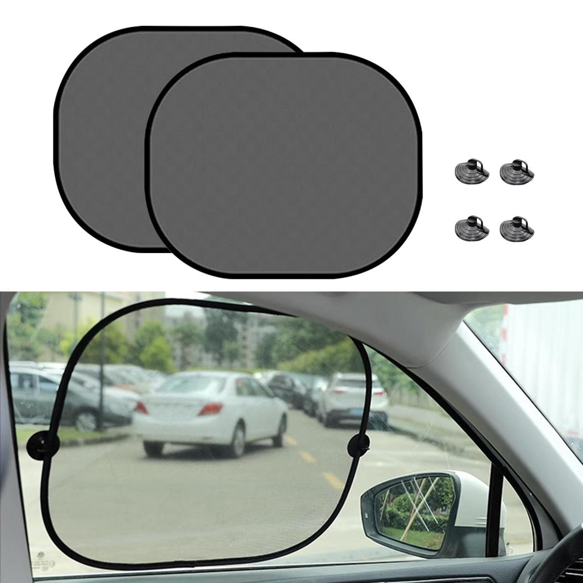 2PCS Car Window Shades, Car Sunshade Side Window Cover, 17  14 Sun Glare and UV Rays Protection for Your Child, Universal Ca