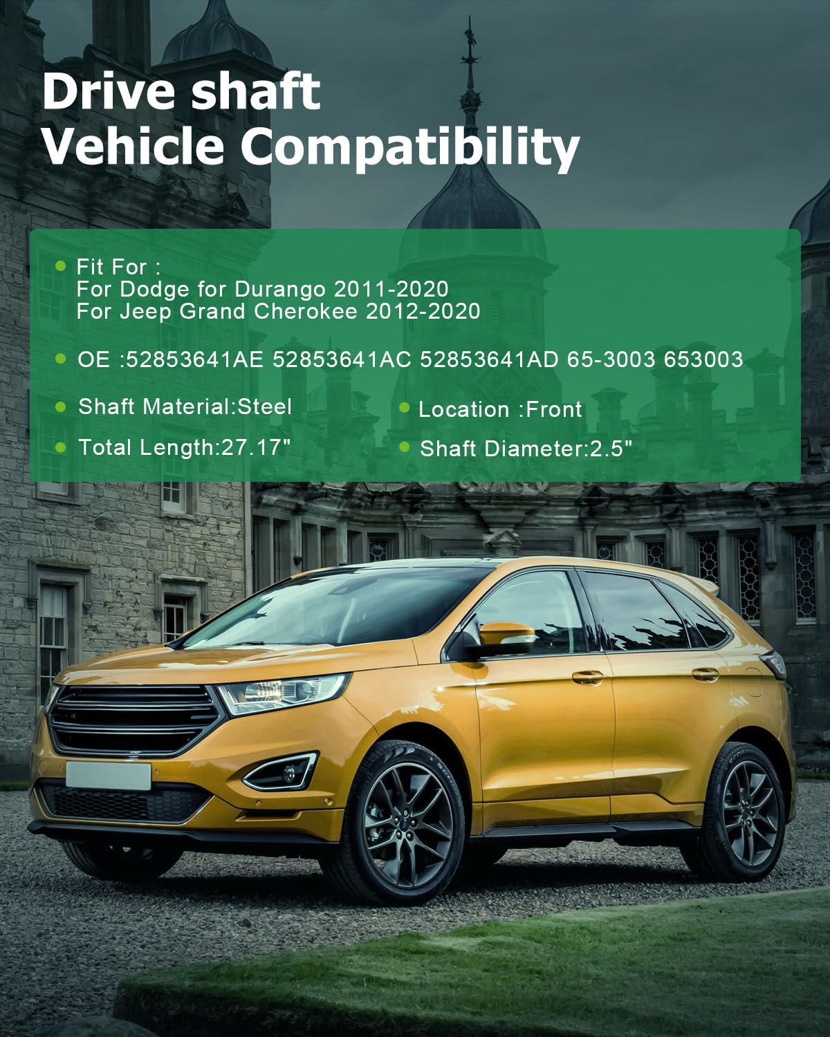 Scitoo?27.17''?Steel Front Driveshaft Assembly Drive Shaft Prop Shaft For Dodge For Durango 2011-2020,For Jeep Grand Cherokee 20