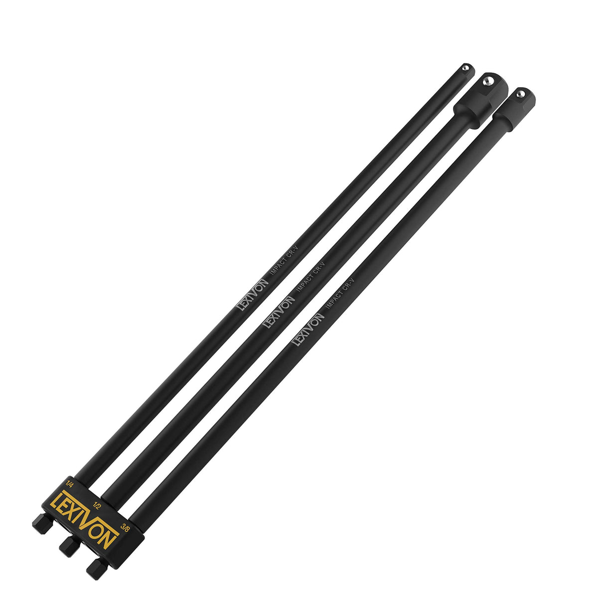 Lexivon Impact Grade Socket Adapter Set, 12 Extension Bit With Holder  3-Piece 14, 38, And 12 Drive, Adapt Your Power Drill To H